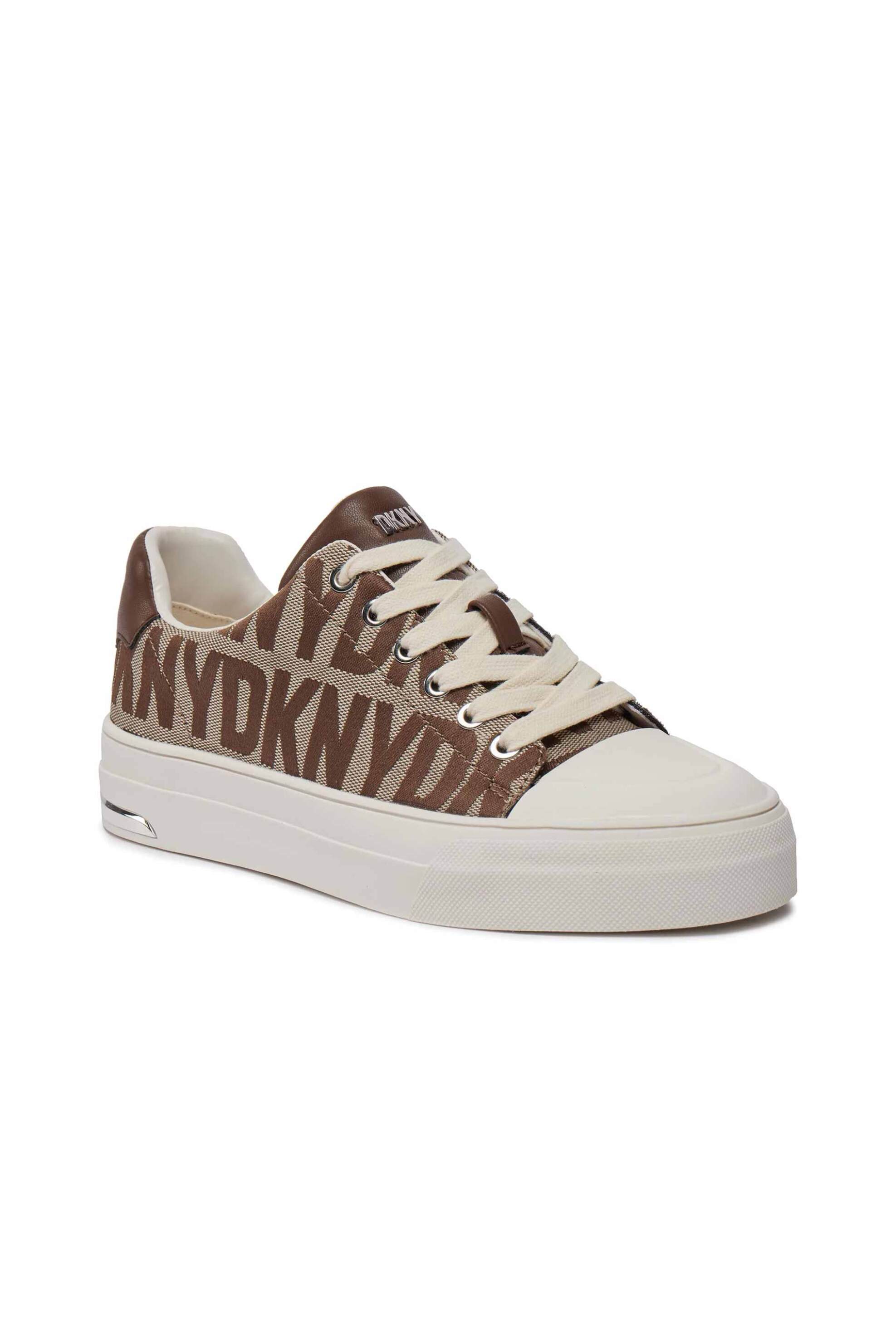 DKNY DKNY γυναικεία sneakers με all-over logo print και μεταλλικό λογότυπο "York" - K1448529 Μπεζ - 3