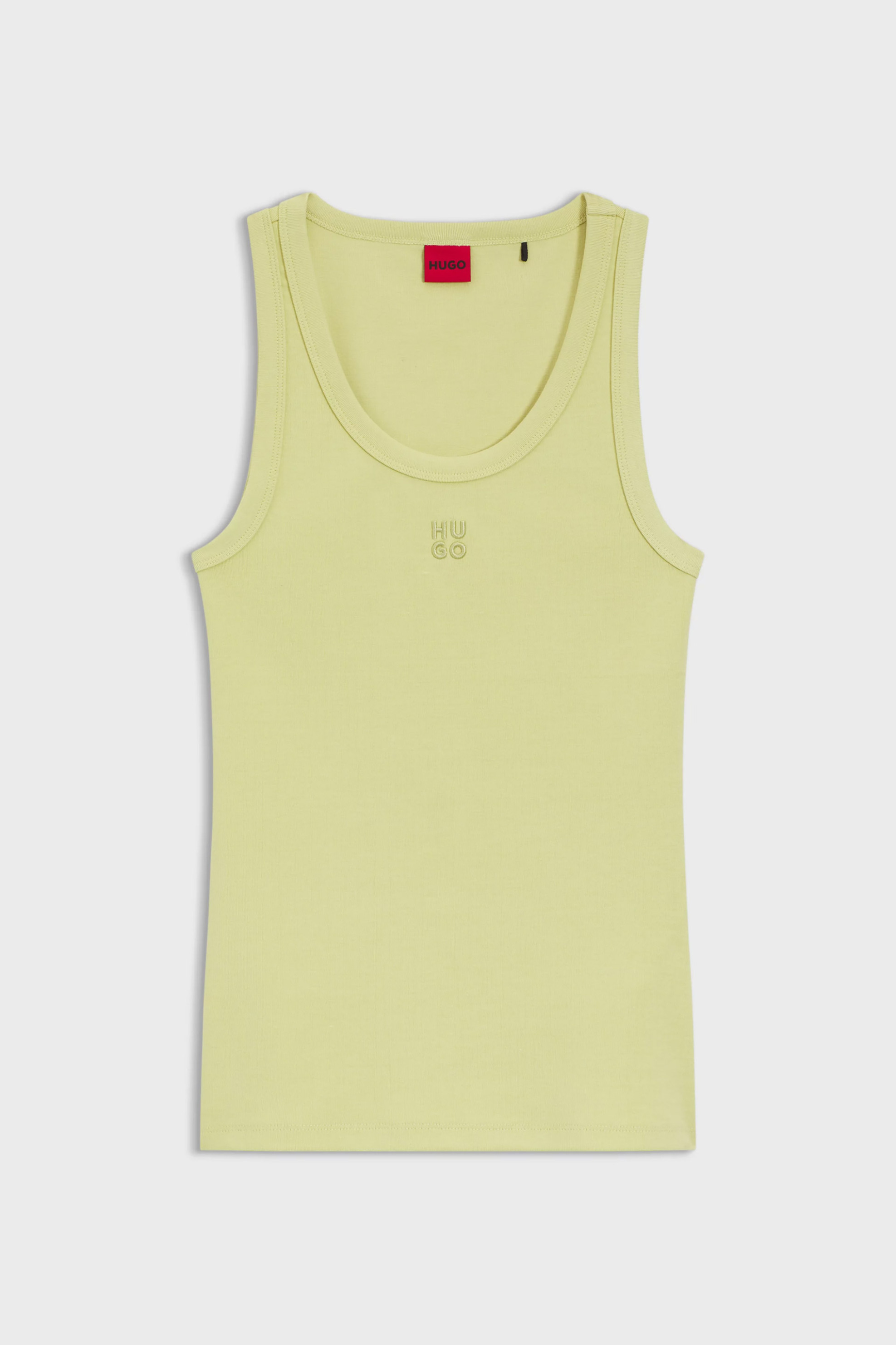 Hugo Boss Γυναικείο Αμάνικο Τοπ Μονόχρωμο με Contrast Logo Print Datamia - 50514489 Πράσινο Lime