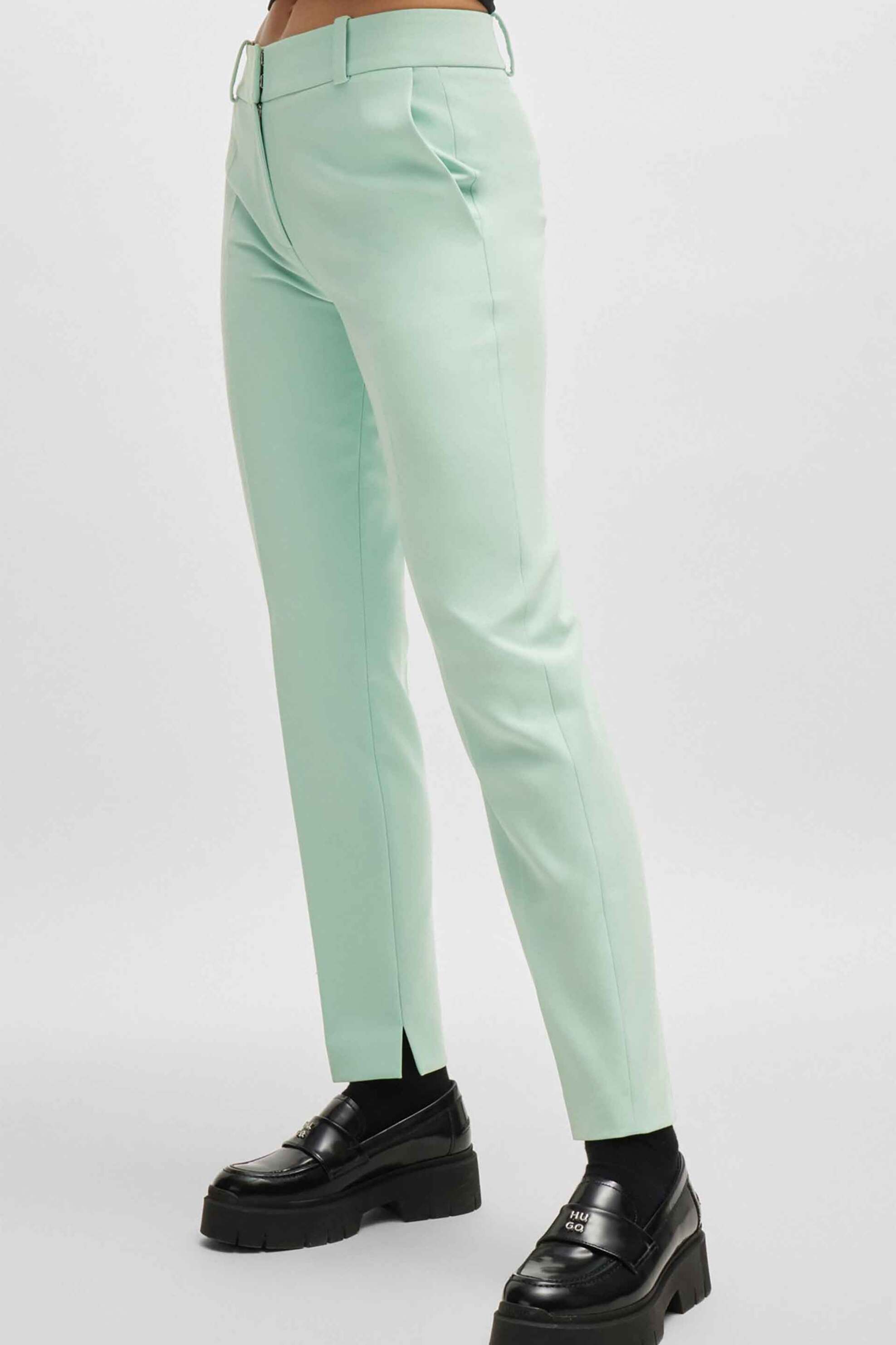 Hugo Boss γυναικείο παντελόνι μονόχρωμο με τσέπες Slim fit "Ηetana" - 50501948 Βεραμάν φωτογραφία