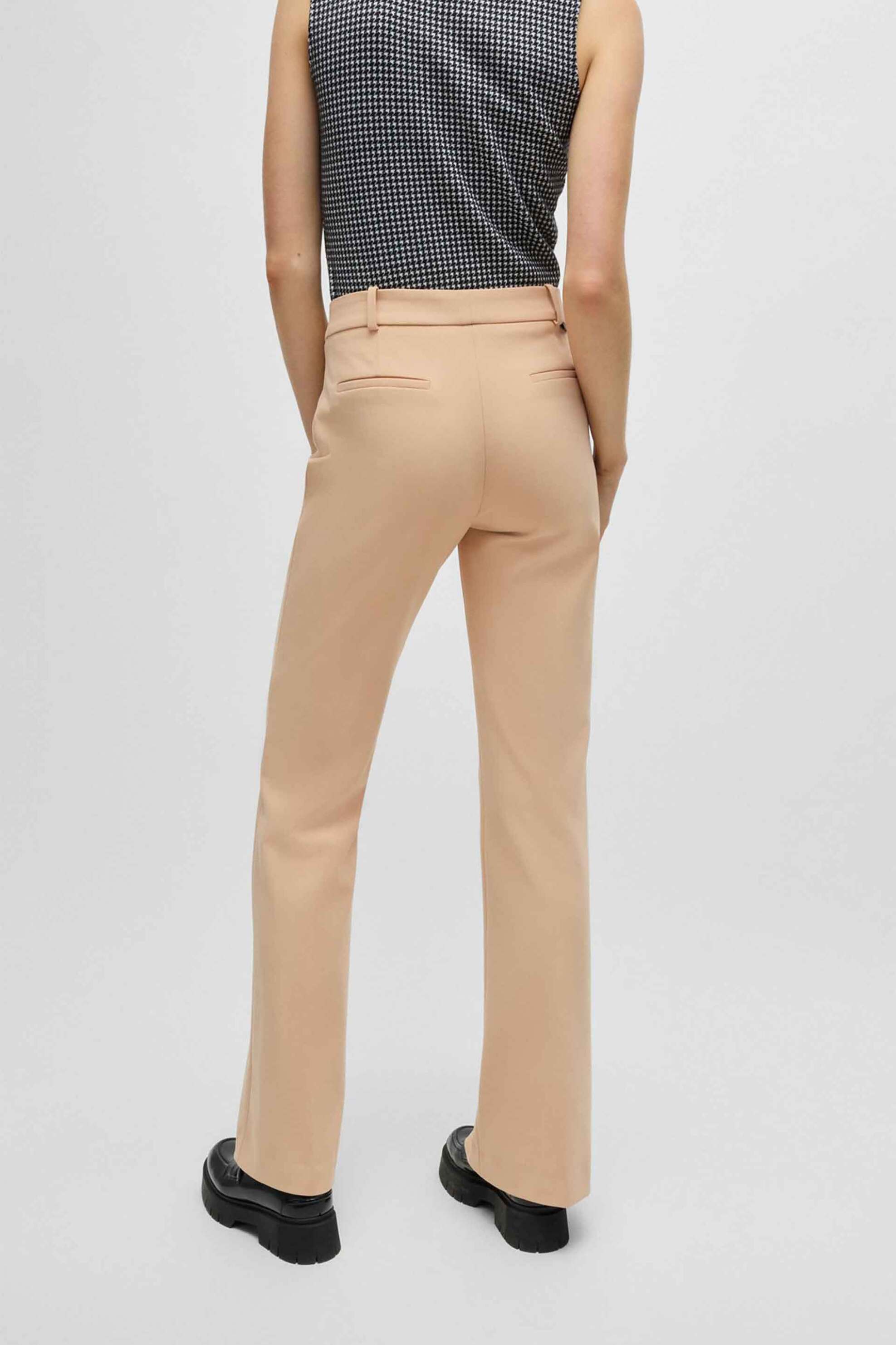 HUGO Hugo Boss γυναικείο παντελόνι μονόχρωμο bootcut "Ηilotinna" - 50518543 Μπεζ - 3
