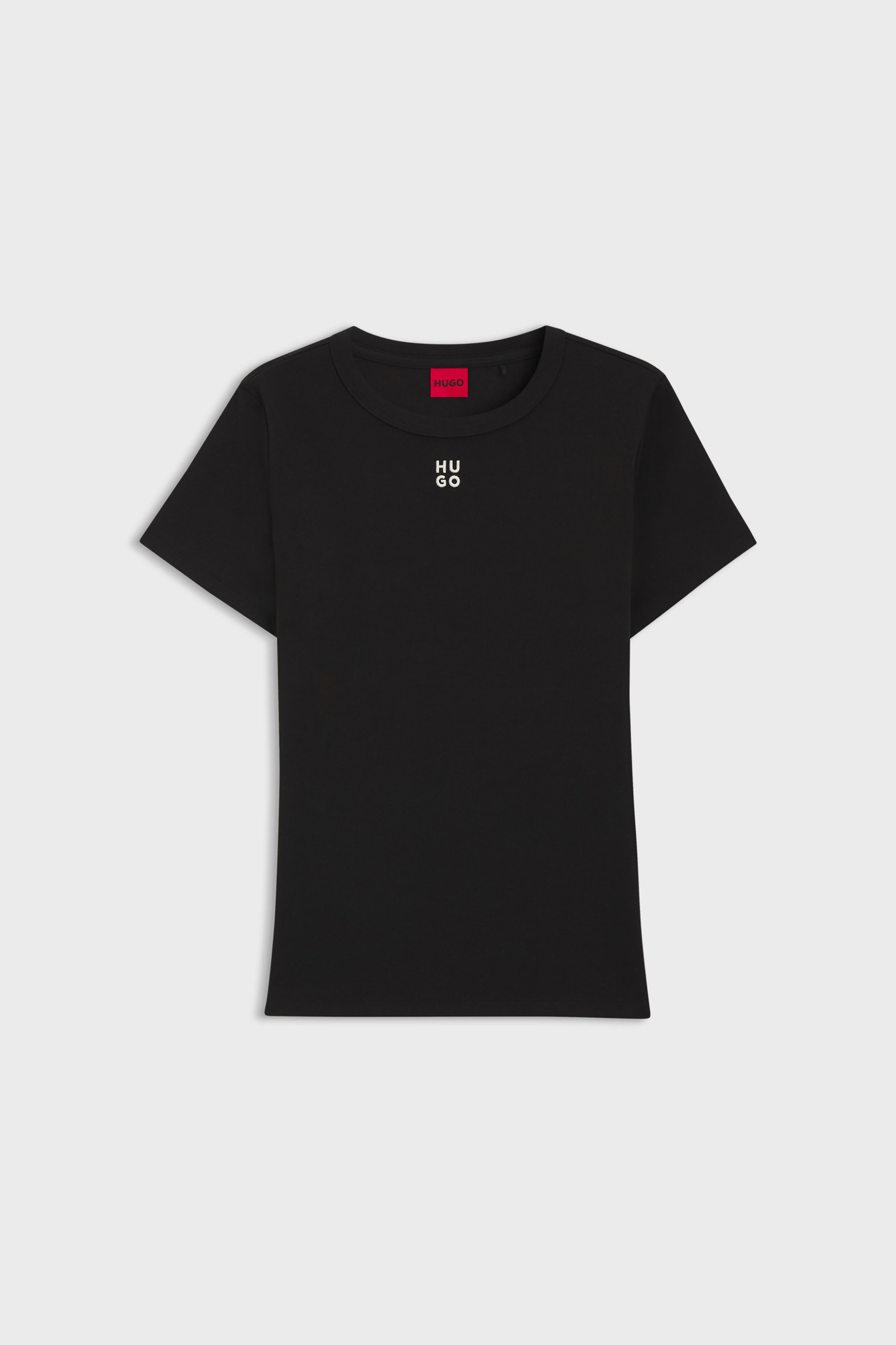Hugo Boss Γυναικείο Τ-Shirt με Ανάγλυφο Λογότυπο Regular Fit Deloris - 50512002 Μαύρο