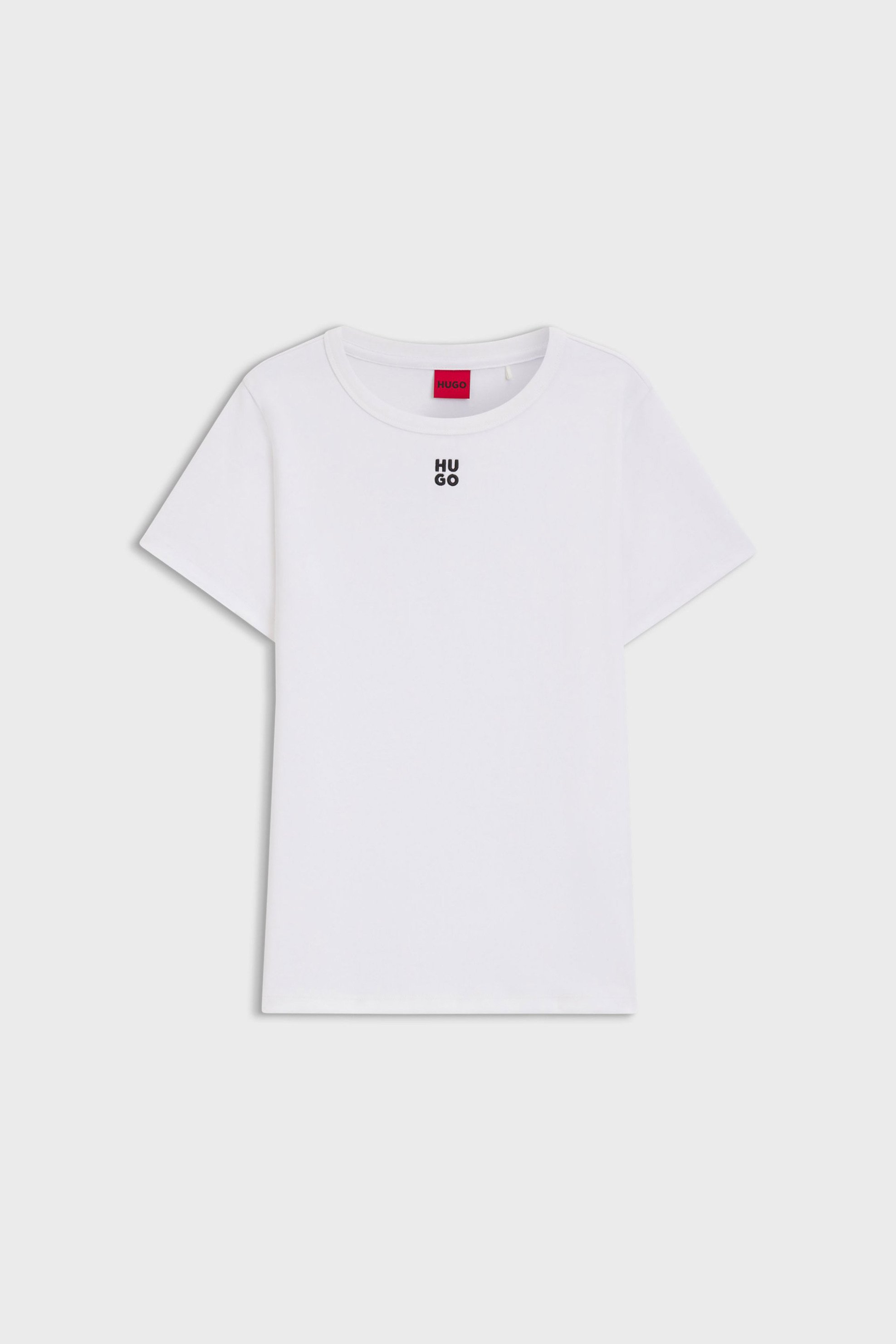 Hugo Boss Γυναικείο Τ-Shirt με Ανάγλυφο Λογότυπο Regular Fit Deloris - 50512002 Λευκό