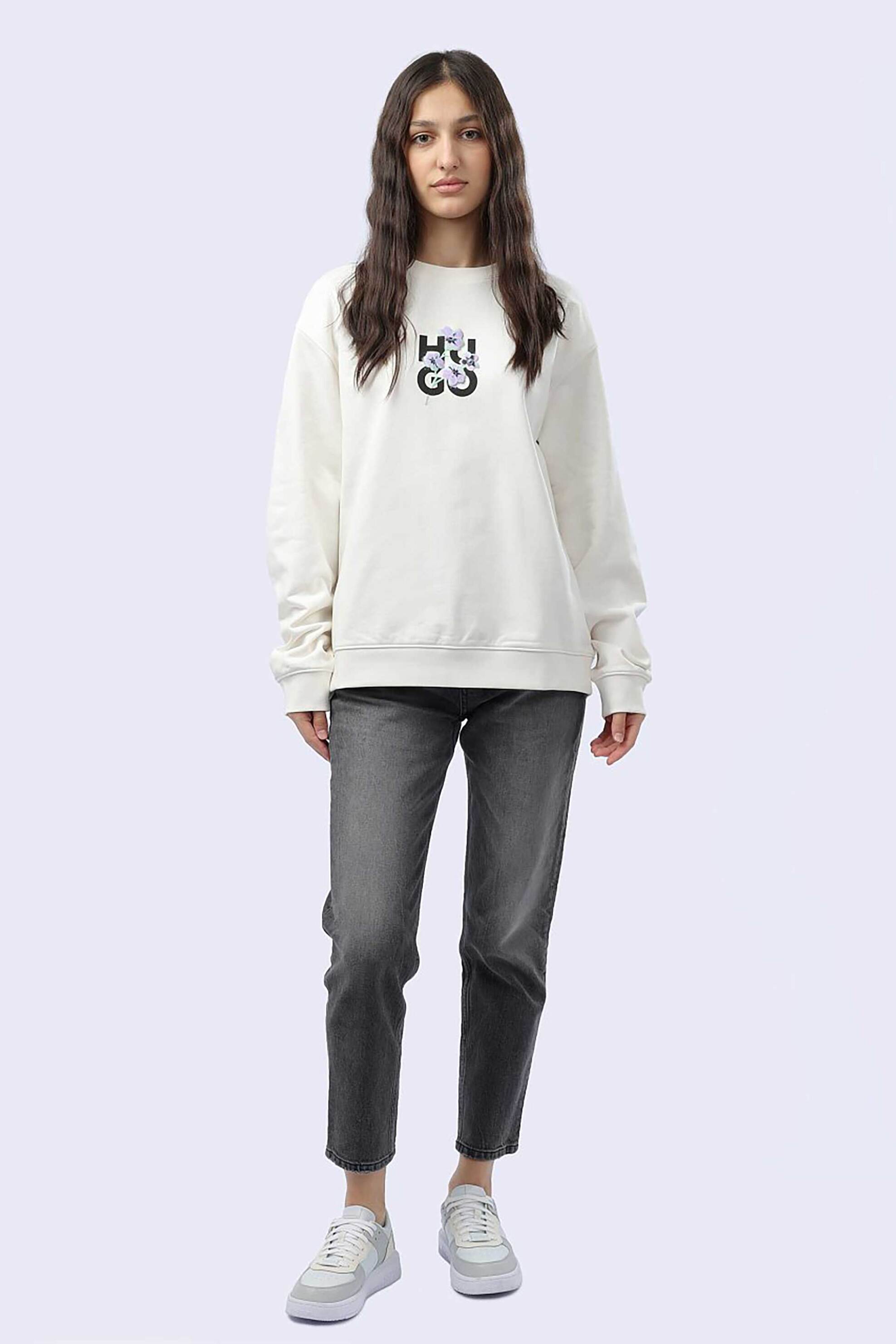 Hugo Boss γυναικεία μπλούζα φούτερ με λογότυπο - 50520308 Λευκό φωτογραφία