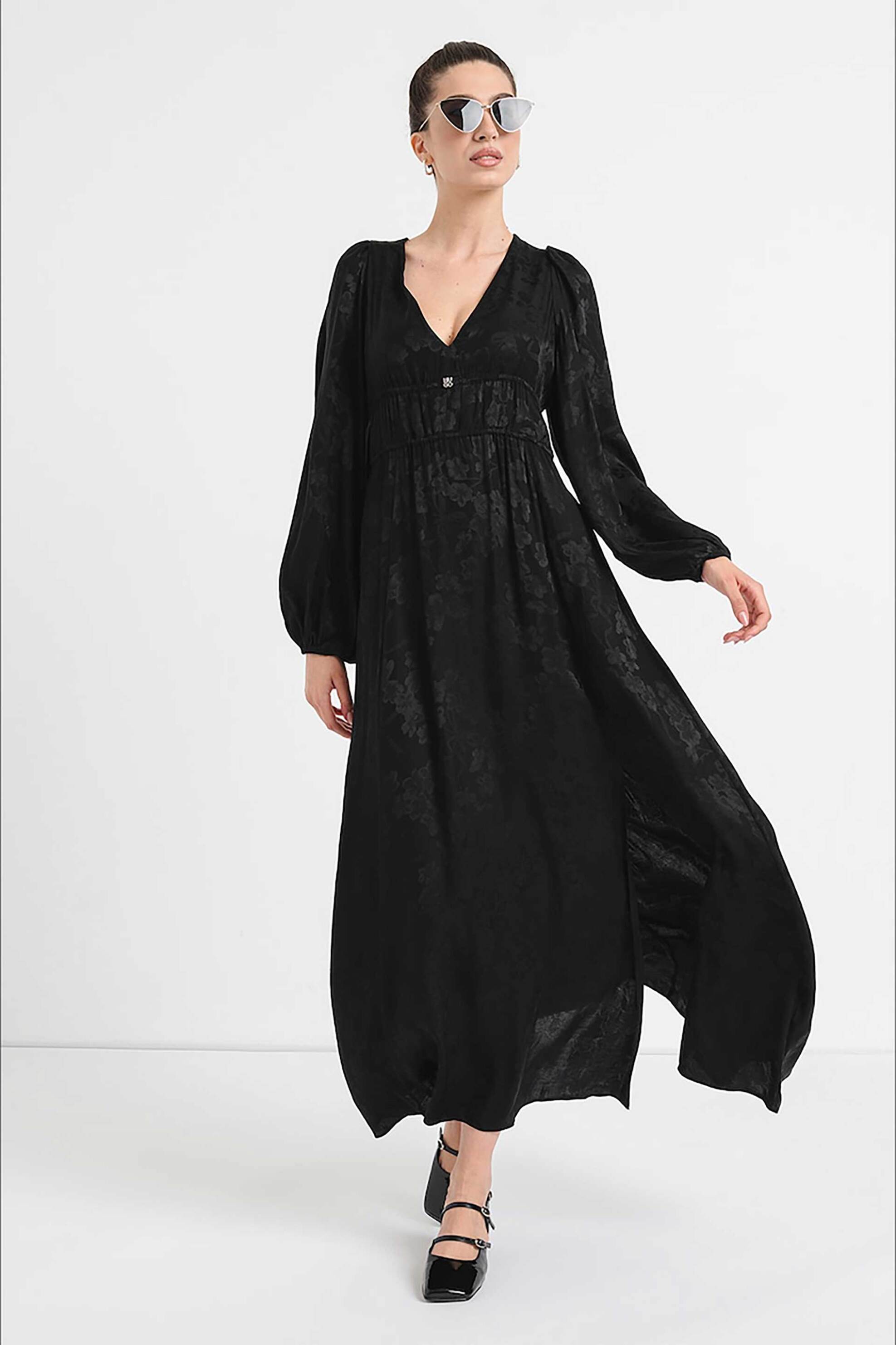 Hugo Boss γυναικείο φόρεμα floral print - 50520434 Μαύρο