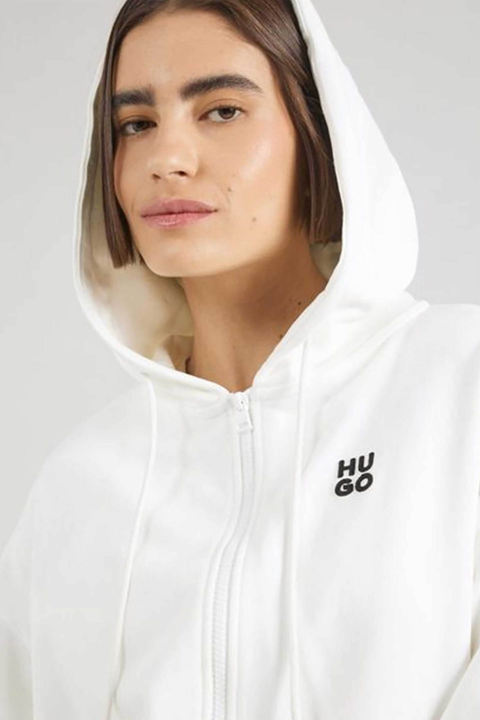 Hugo Boss γυναικεία ζακέτα φούτερ με κουκούλα - 50535240 Λευκό φωτογραφία
