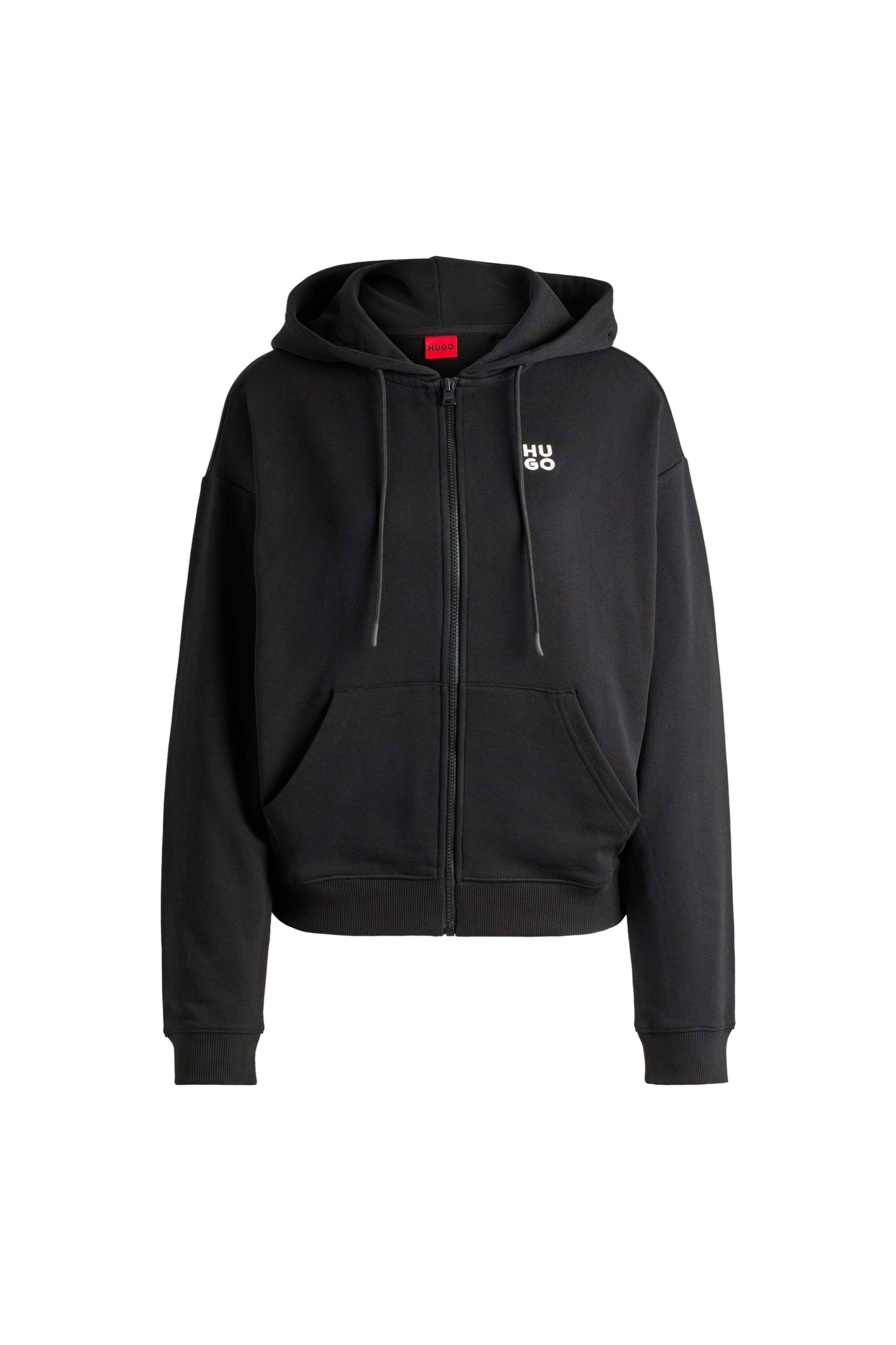 Hugo Boss γυναικεία ζακέτα φούτερ με κουκούλα και λογότυπο Regular Fit "Dalfine" - 50535240 Μαύρο