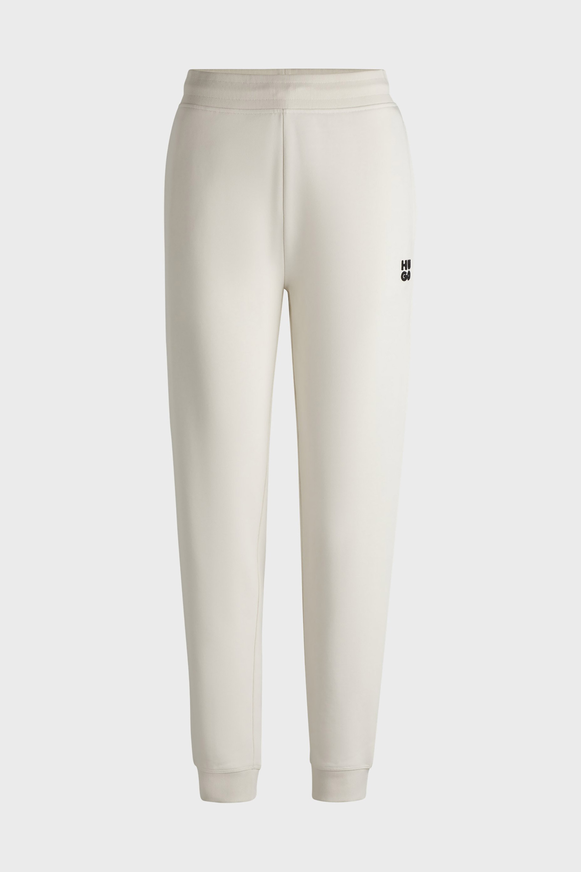 Hugo Boss γυναικείο παντελόνι φόρμας με κεντημένο λογότυπο Regular Fit "Nelfinia" - 50522417 Εκρού φωτογραφία