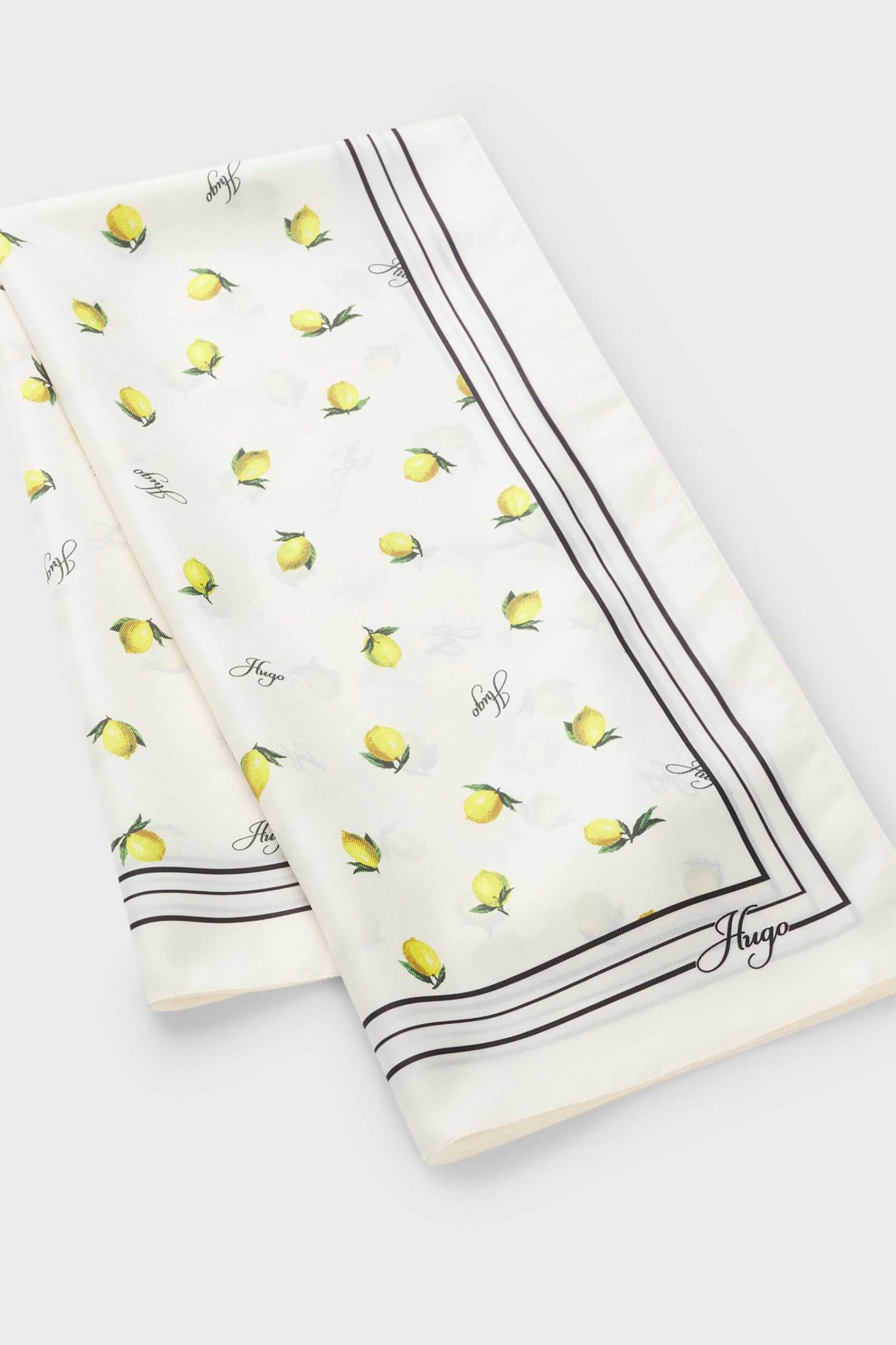 Hugo Boss γυναικείο κασκόλ με lemon print - 50535470 Λευκό
