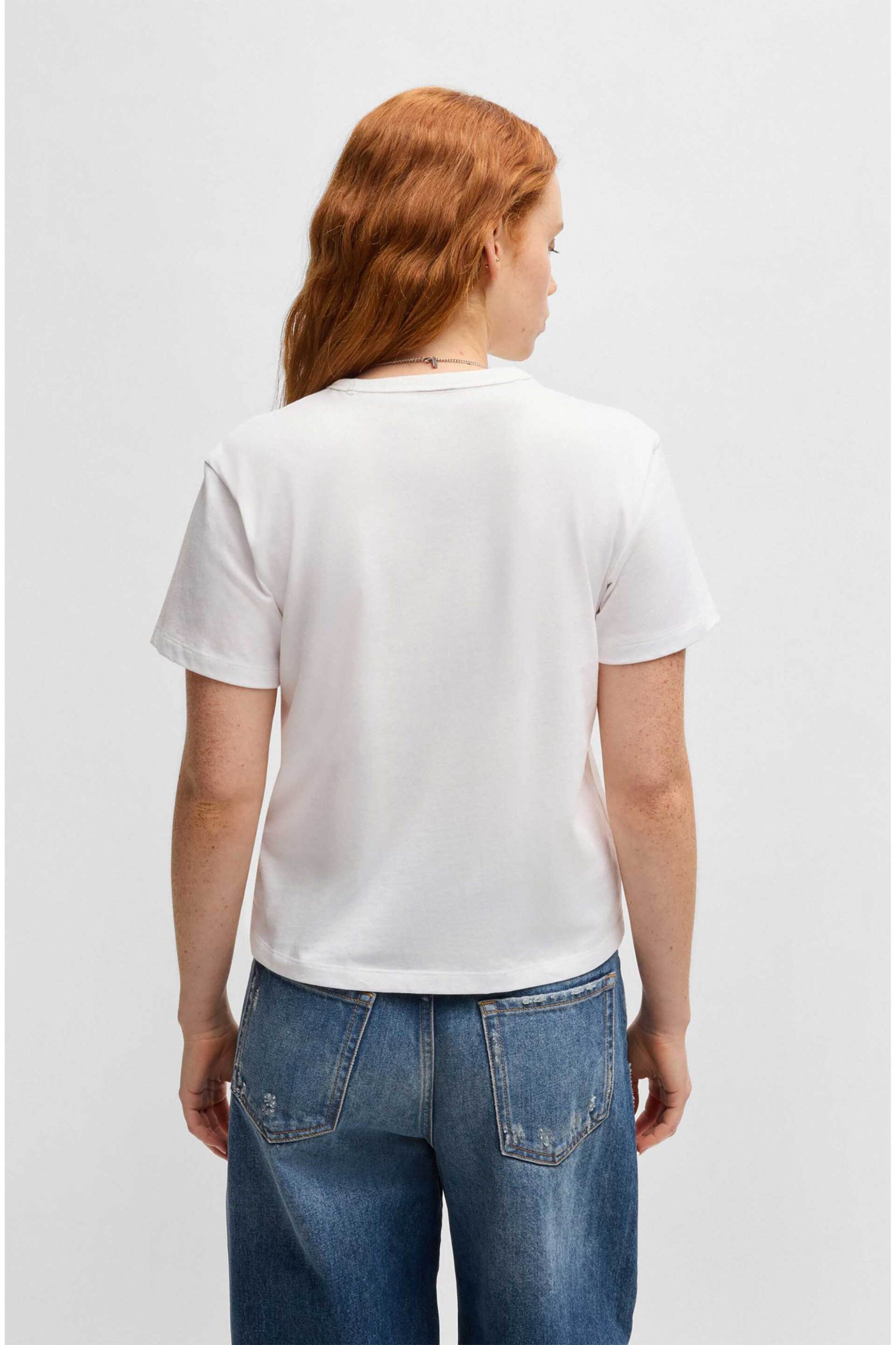 HUGO Hugo Boss γυναικείο T-shirt με graphic print Regular Fit "Destrel" - 50534246 Λευκό - 4