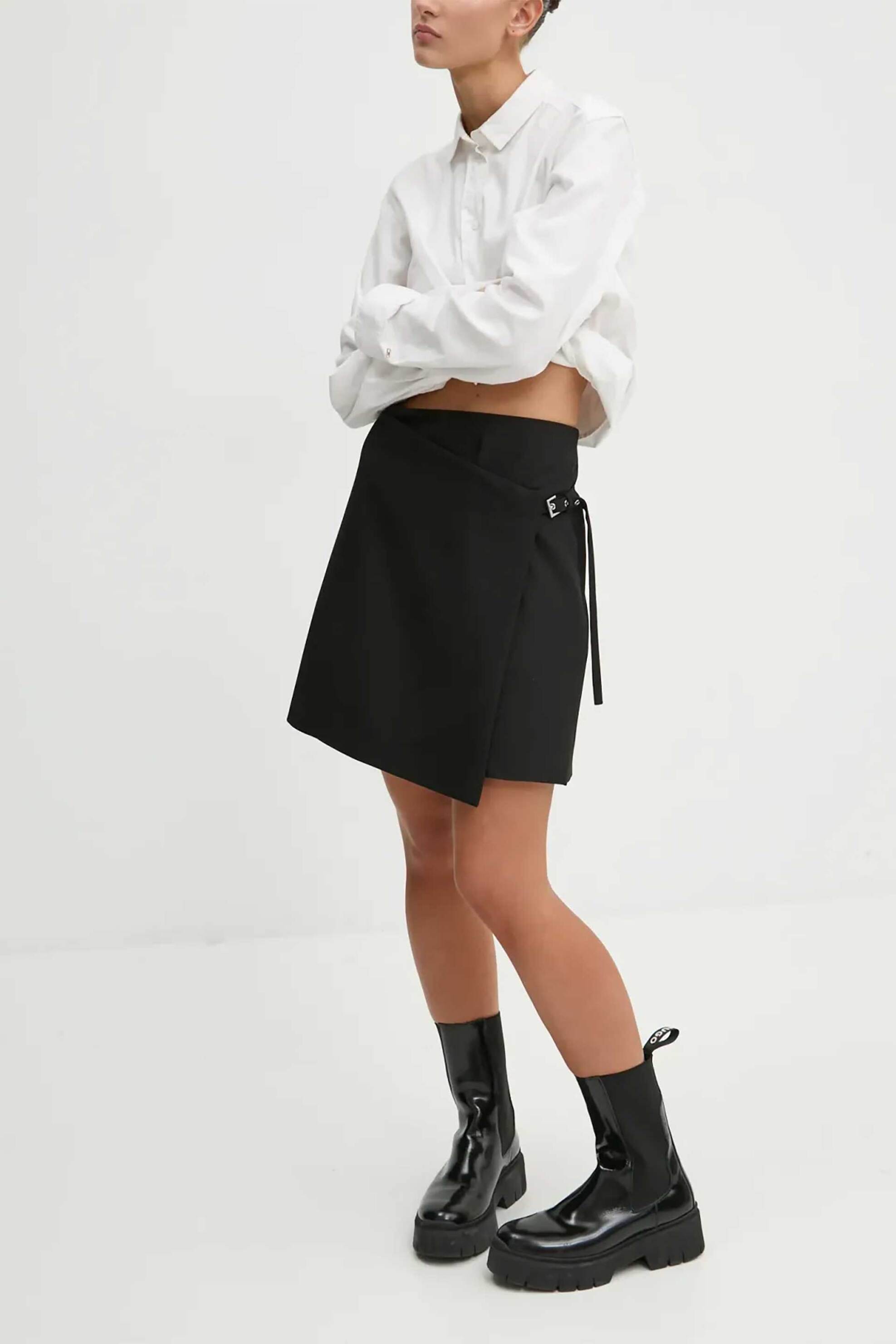 Hugo Boss γυναικεία mini φούστα με δέσιμο στο πλάι "Ralu" - 50530975 Μαύρο φωτογραφία