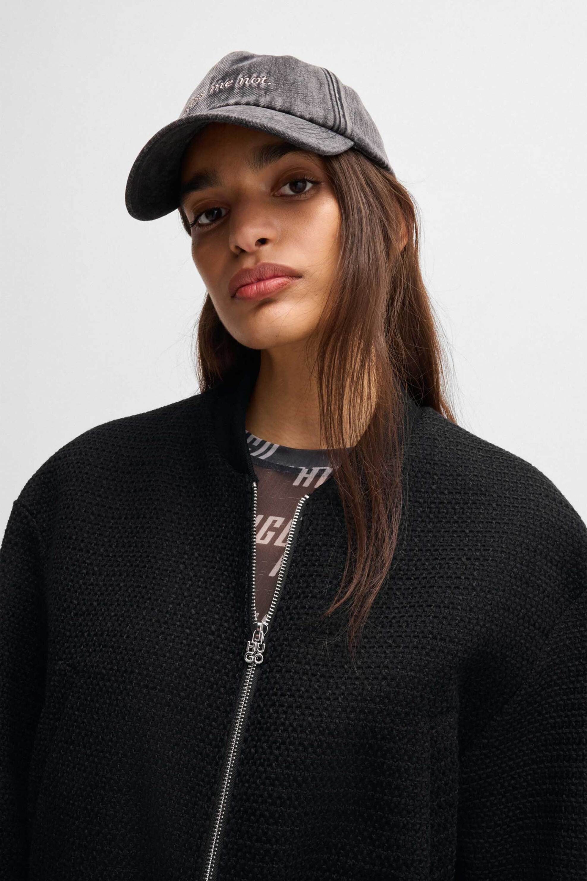 Hugo Boss γυναικείο jacket μπουκλέ cropped Relaxed Fit "Andera" - 50530992 Μαύρο φωτογραφία