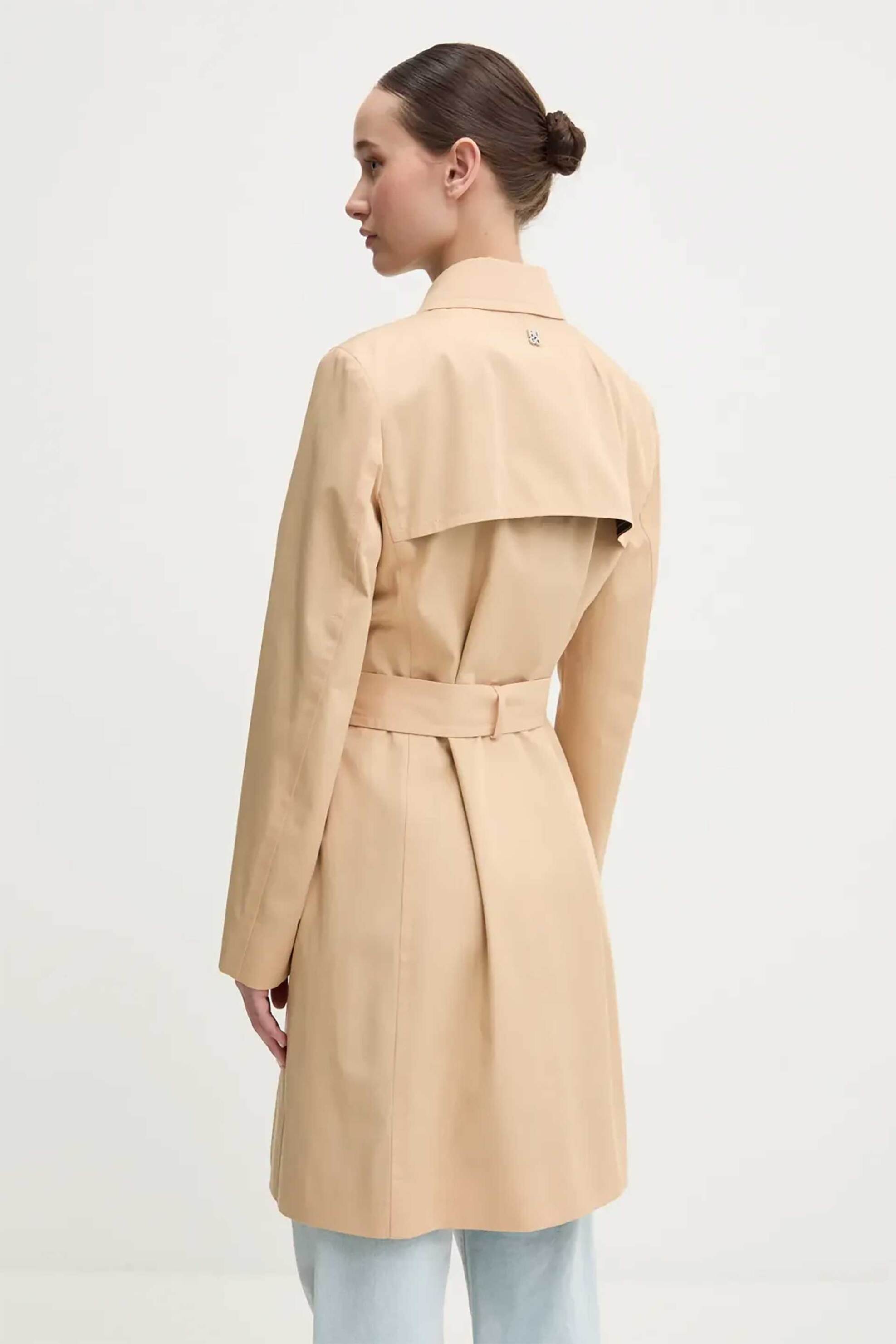 Hugo Boss γυναικεία καπαρντίνα μονόχρωμη με ζώνη Regular Fit "Makares" - 50533902 Μπεζ φωτογραφία