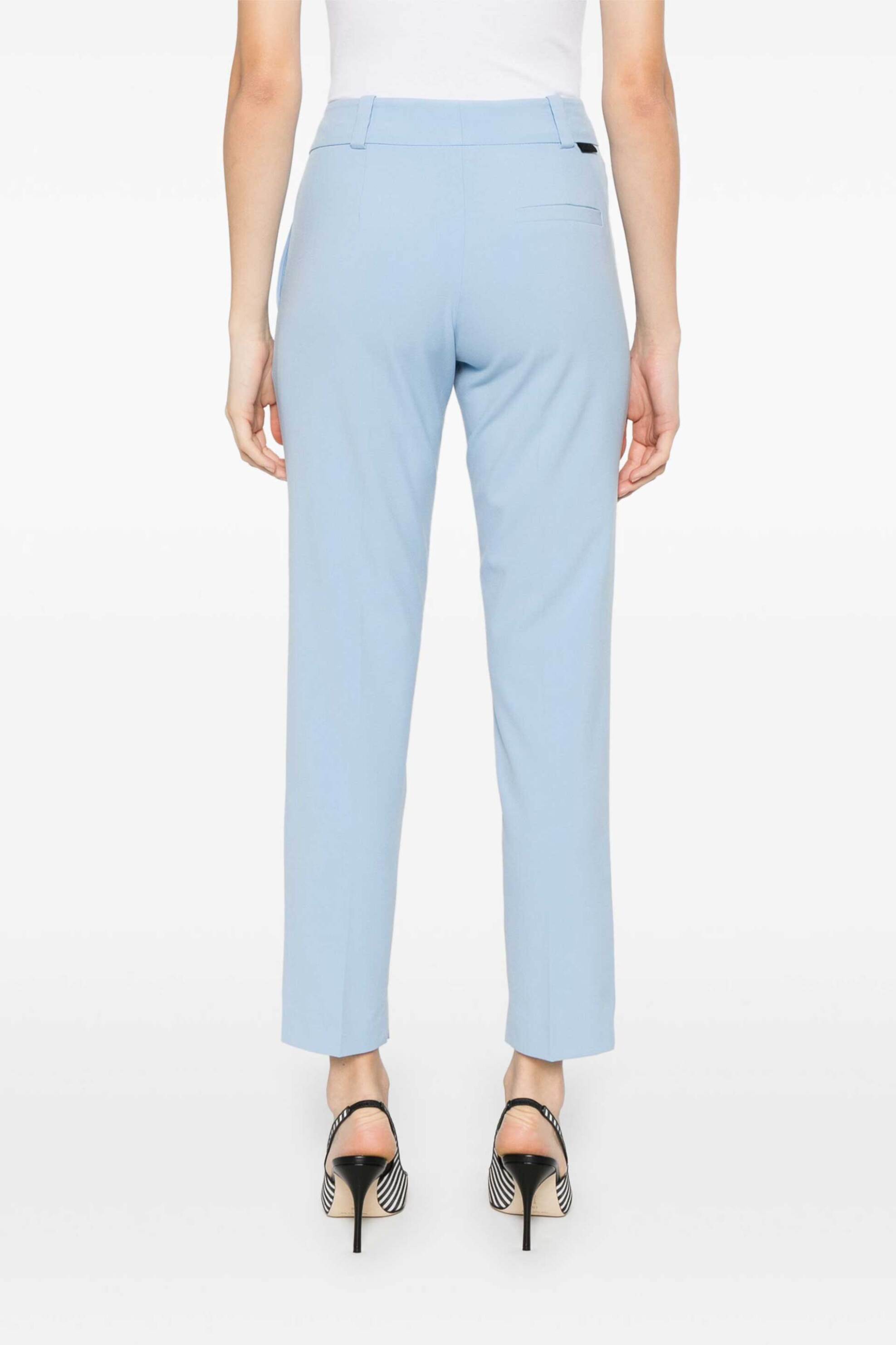 HUGO Hugo Boss γυναικείο παντελόνι μονόχρωμο cropped Straight Fit "Hetana-1" - 50533904 Σιελ - 3