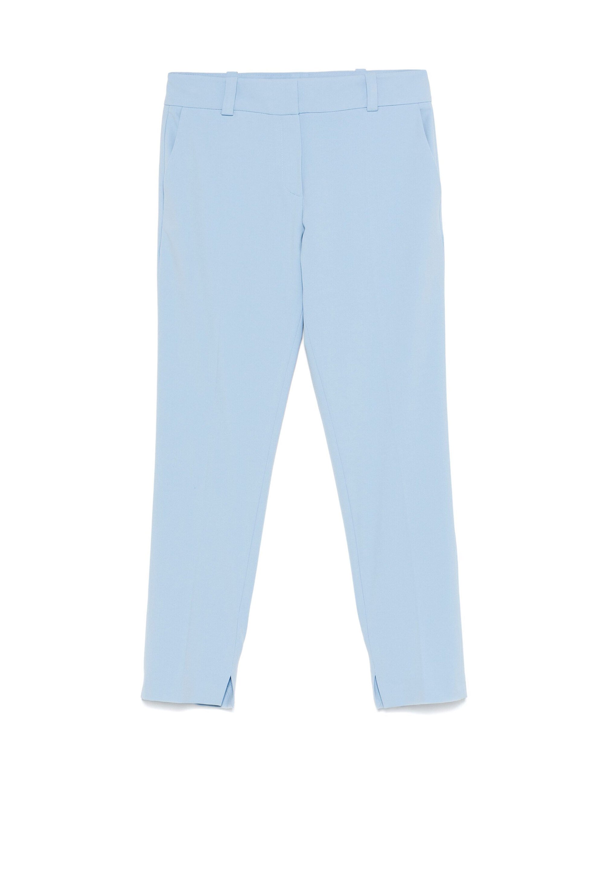 HUGO Hugo Boss γυναικείο παντελόνι μονόχρωμο cropped Straight Fit "Hetana-1" - 50533904 Σιελ - 4
