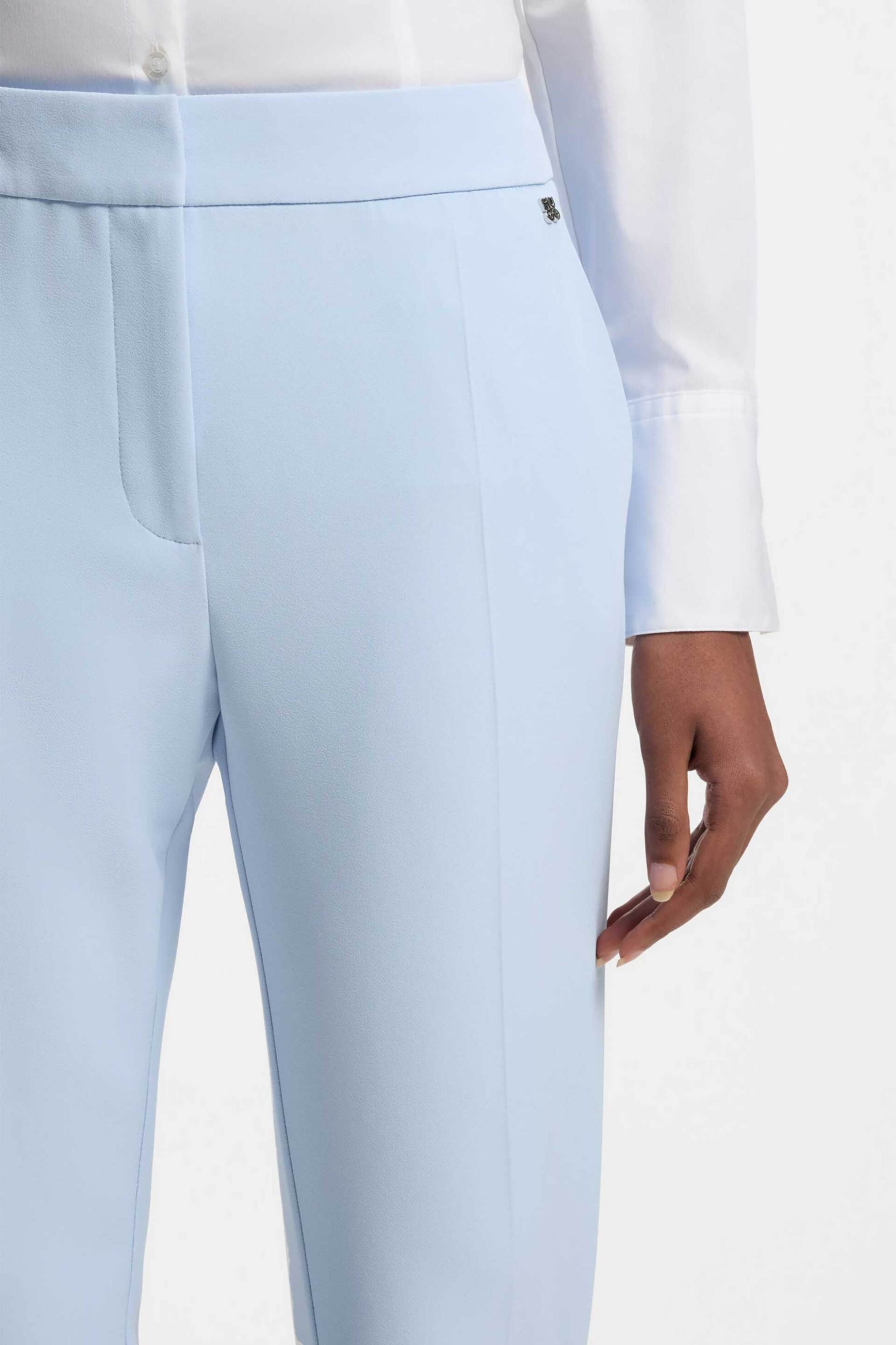 HUGO Hugo Boss γυναικείο παντελόνι μονόχρωμο Slim Fit "Hagonia" - 50539991 Γαλάζιο - 2