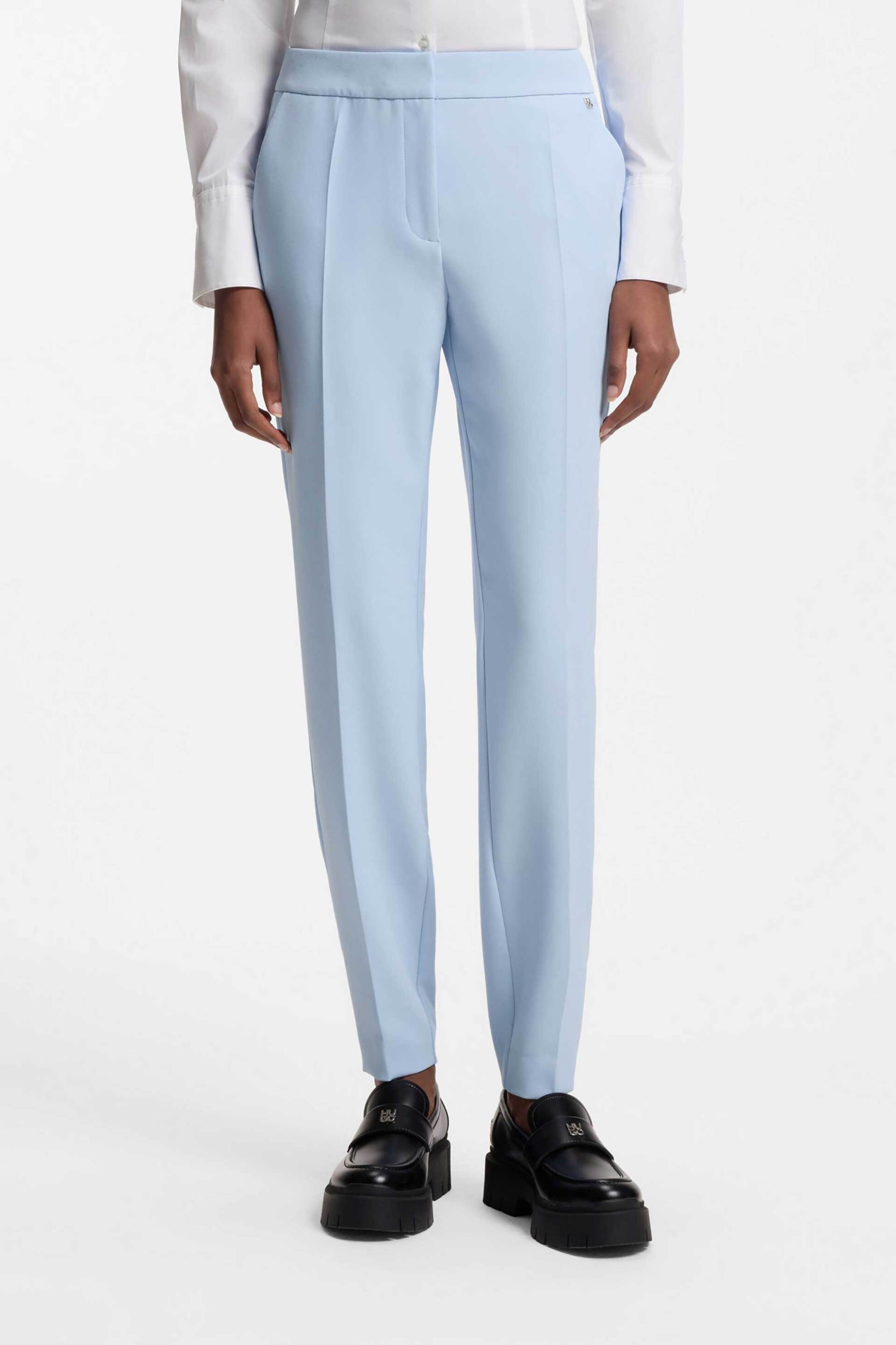 HUGO Hugo Boss γυναικείο παντελόνι μονόχρωμο Slim Fit "Hagonia" - 50539991 Γαλάζιο - 3
