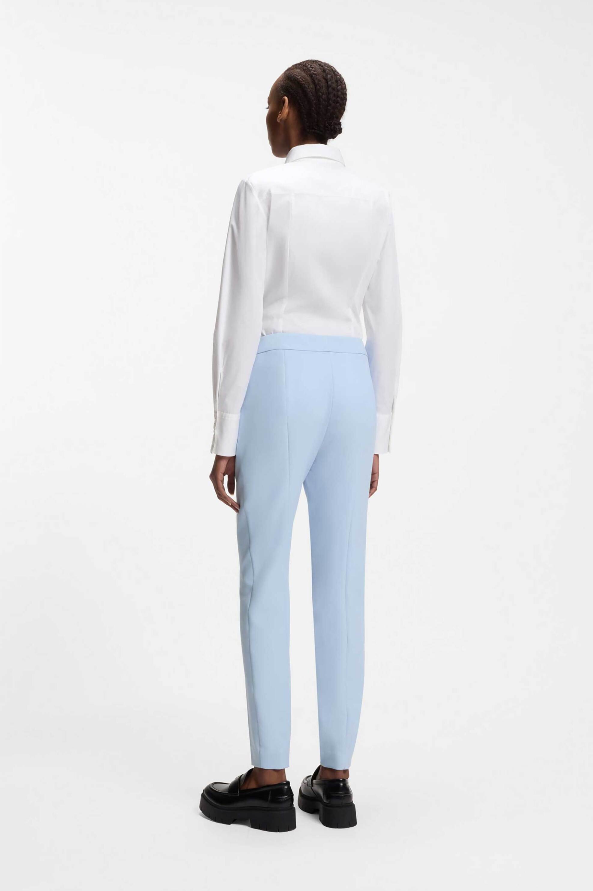 Hugo Boss Γυναικείο Παντελόνι Μονόχρωμο Slim Fit Hagonia - 50539991 Γαλάζιο
