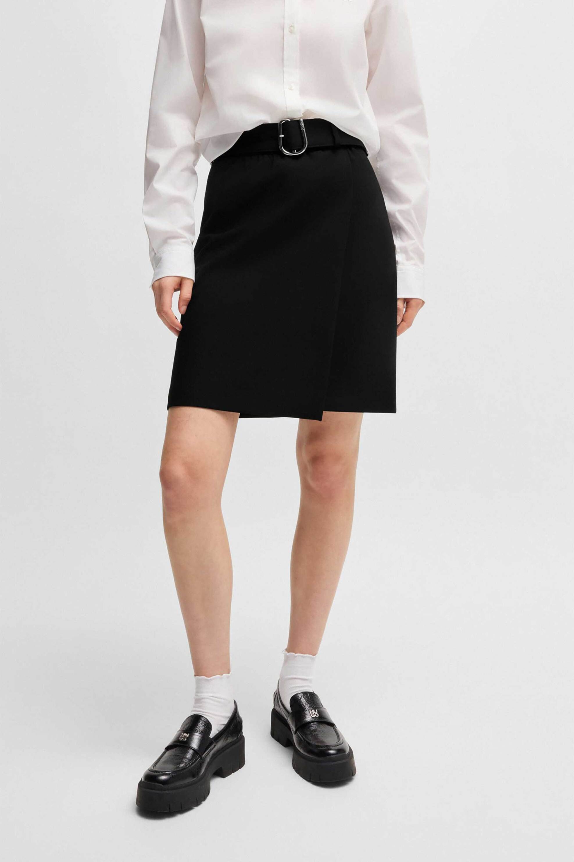 Hugo Boss γυναικεία mini φούστα ψηλόμεση μονόχρωμη με ζώνη Regular Fit "Ronea" - 50545768 Μαύρο φωτογραφία