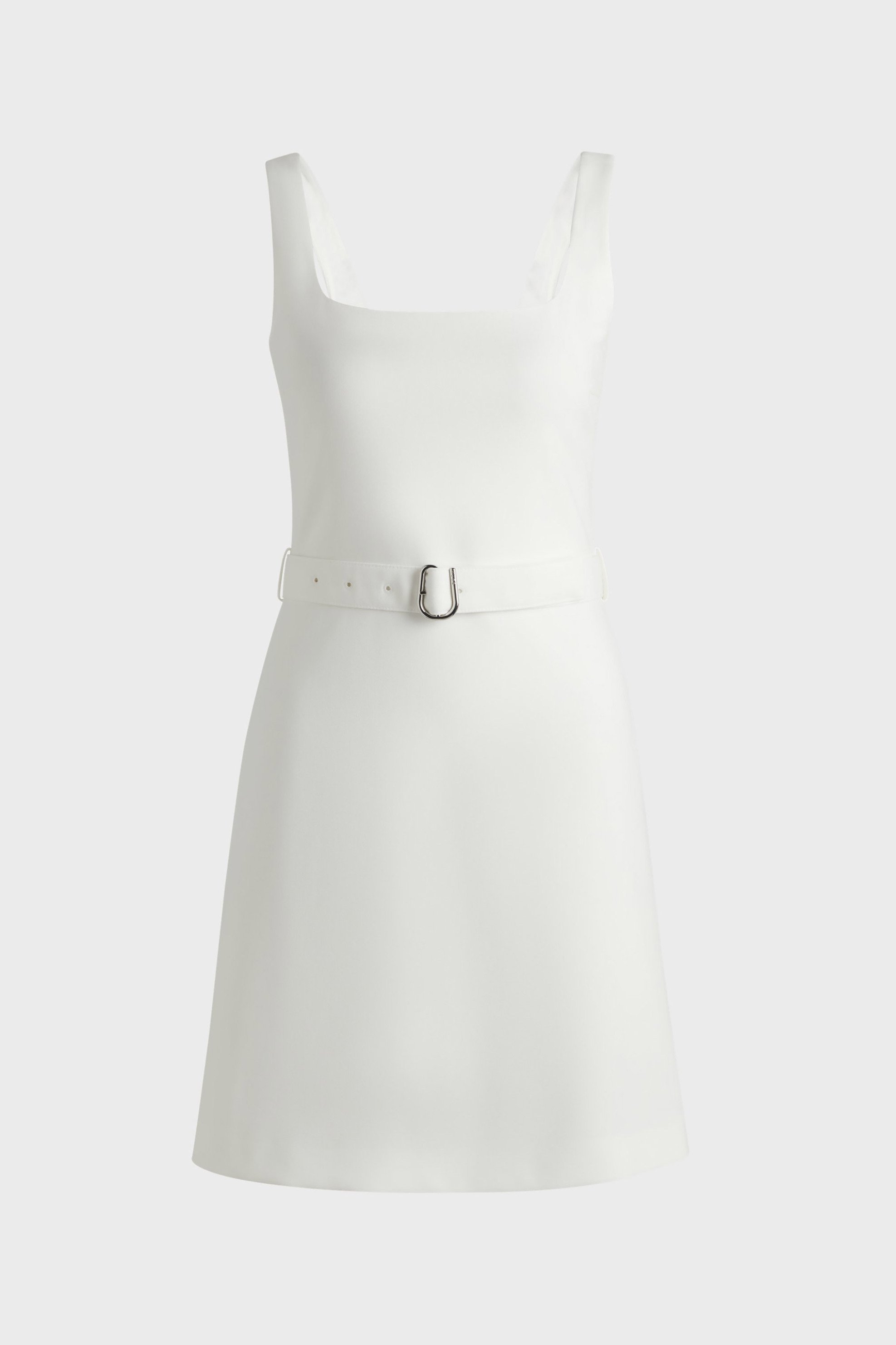 HUGO Hugo Boss γυναικείο mini φόρεμα με ασορτί ζώνη στη μέση Regular Fit - 50537631 Εκρού - 4
