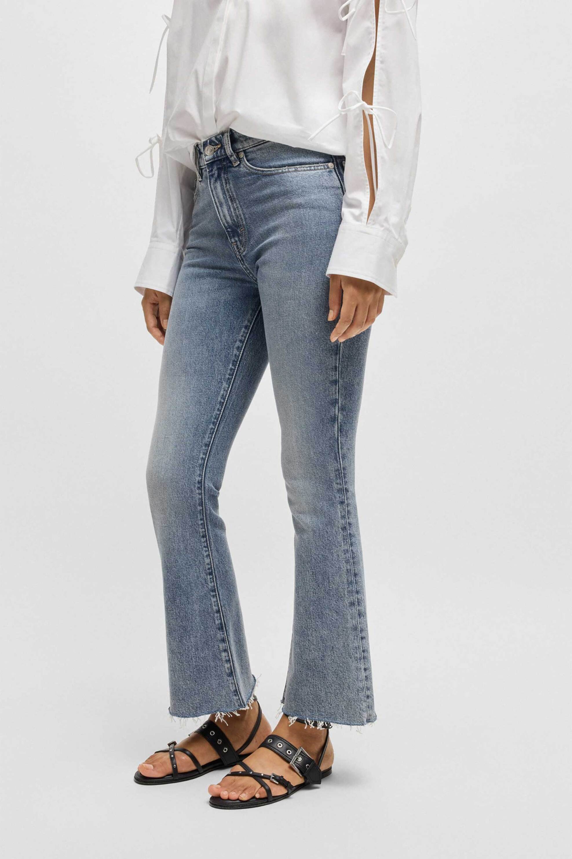  Hugo Boss γυναικείο τζιν παντελόνι πεντάτσεπο με logo patch Skinny Fit 