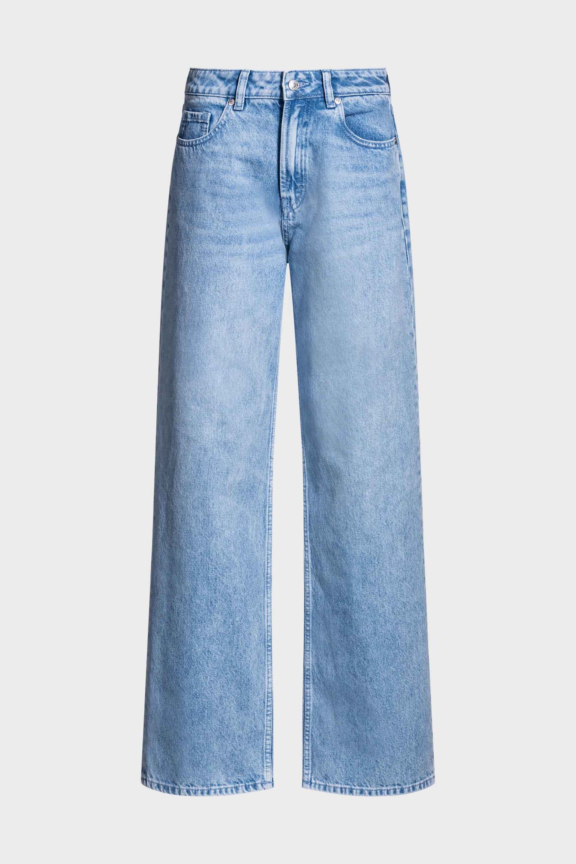 HUGO Hugo Boss γυναικείο τζιν παντελόνι πεντάτσεπο με logo patch Straight Fit - 50539756-** Denim Blue - 4
