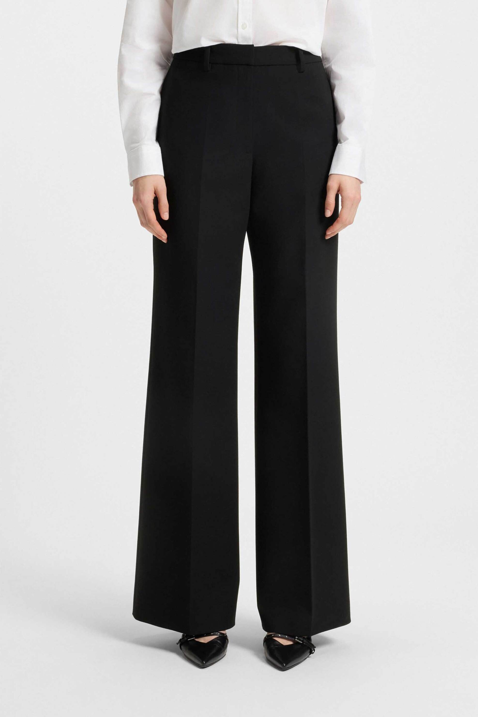 HUGO Hugo Boss γυναικείο παντελόνι μονόχρωμο Flared leg "Hasmina" - 50542647 Μαύρο - 2