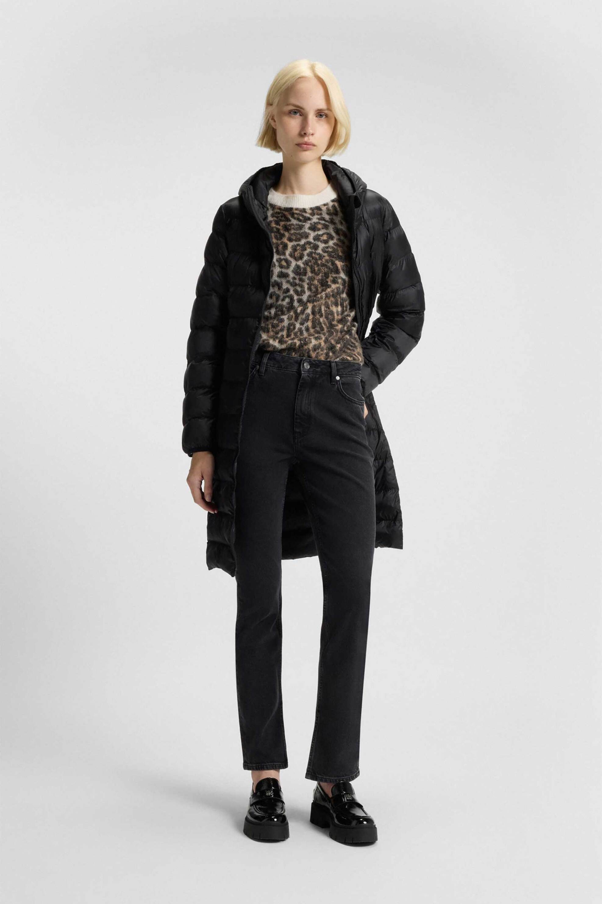 HUGO Hugo Boss γυναικεία πλεκτή μπλούζα με animal print Loose Fit "Seratu" - 50548255 Καφέ - 3