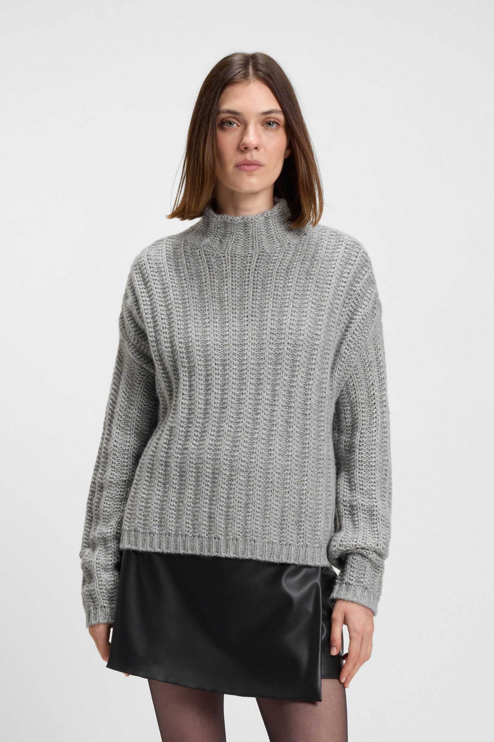 Hugo Boss γυναικεία πλεκτή μπλούζα "Safineyny" - 50550210 Γκρι