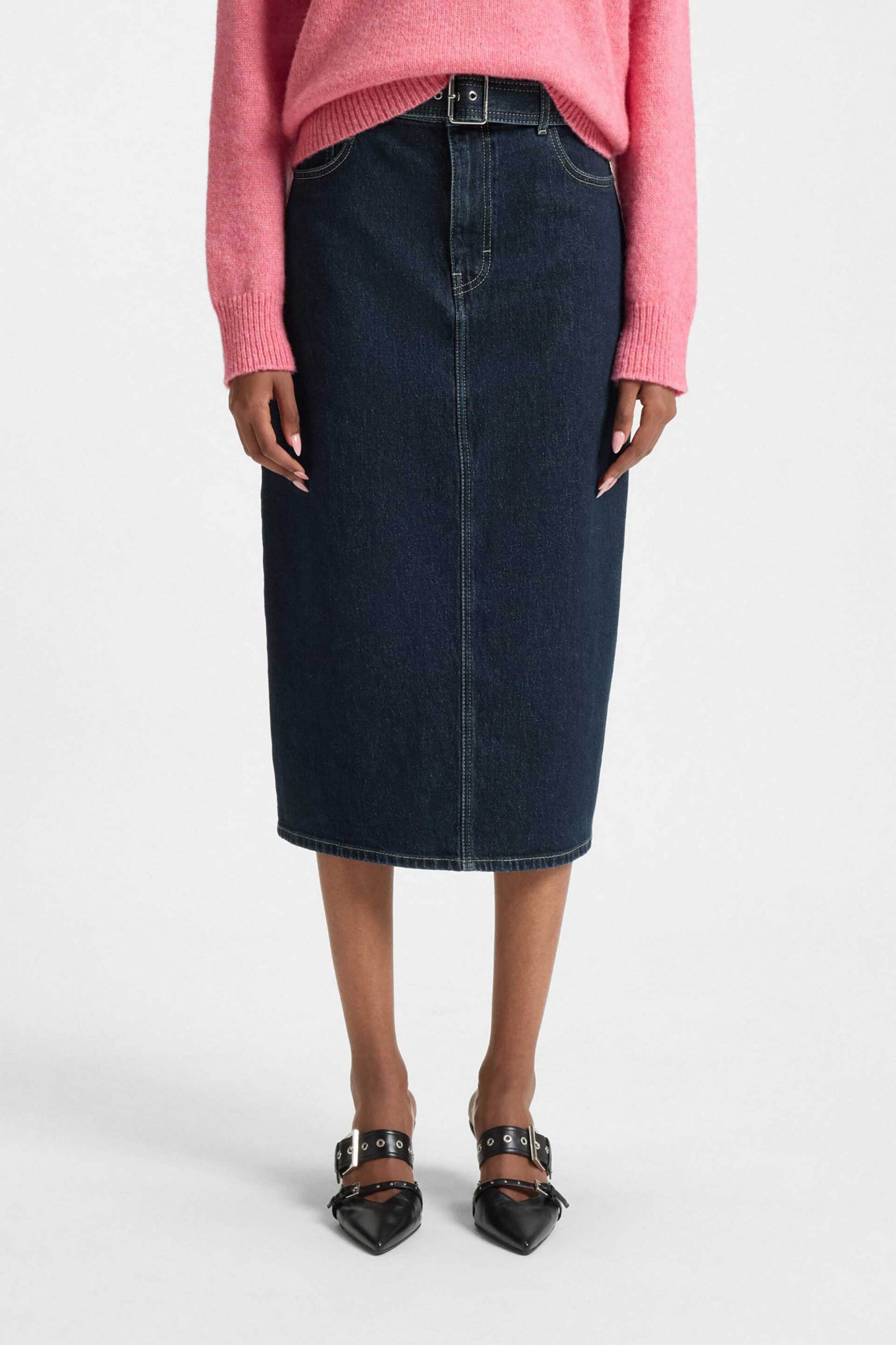 HUGO Hugo Boss γυναικεία τζιν φούστα με ζώνη "Gatje" - 50541495 Denim Blue - 3