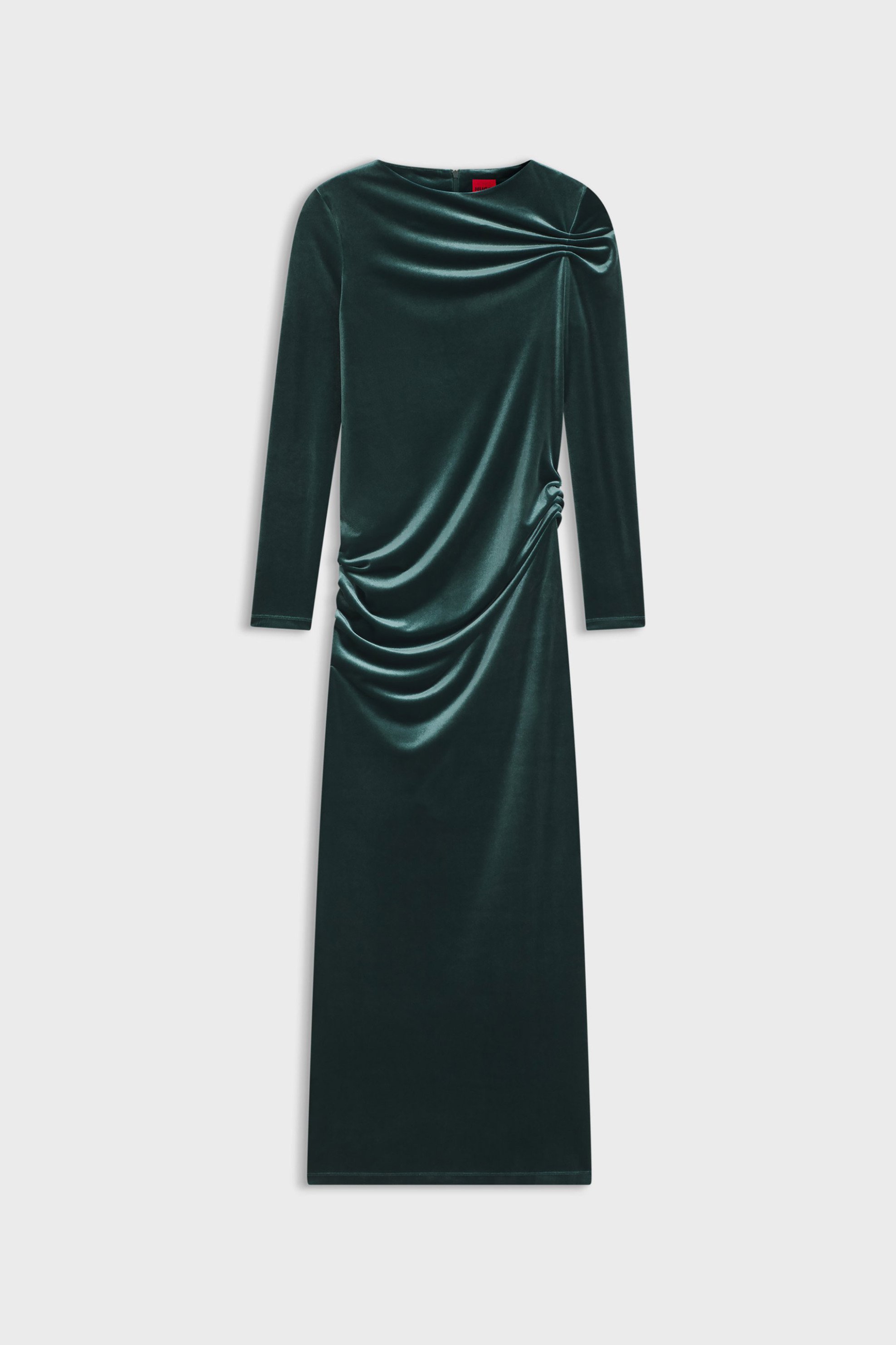 HUGO Hugo Boss γυναικείο maxi φόρεμα velvet "Narteco" - 50547364 Χακί - 4