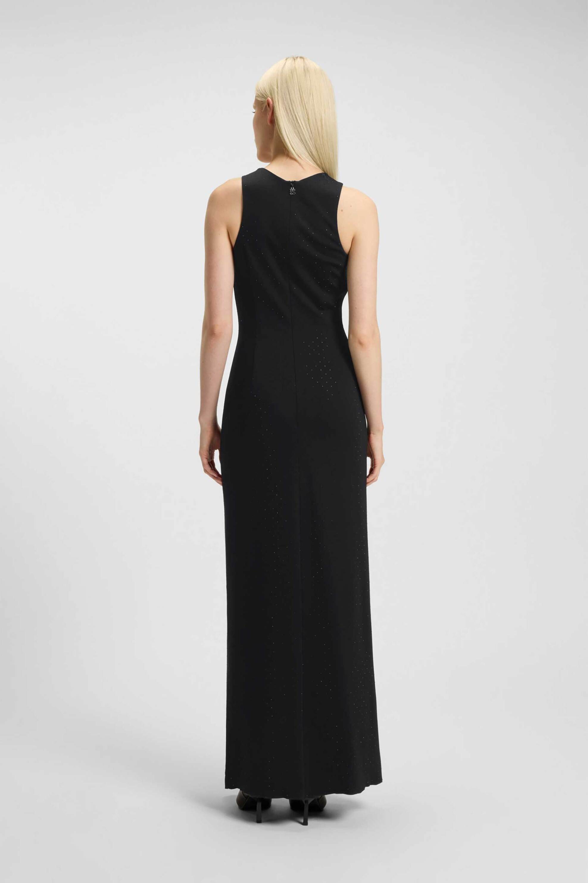 HUGO Hugo Boss γυναικείο maxi φόρεμα αμάνικο με στρας Sharp Fit "Kiluni" - 50546768 Μαύρο - 4