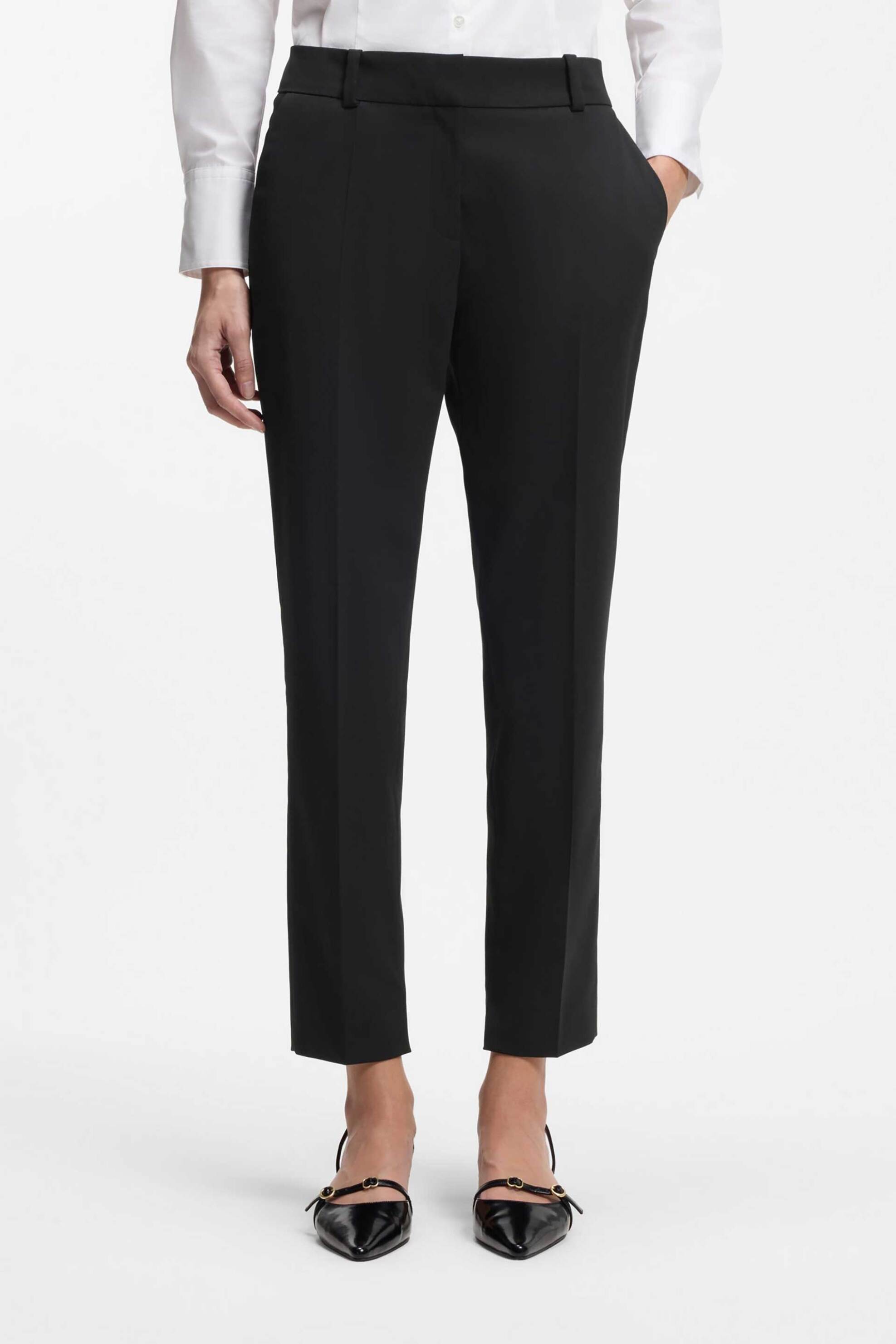 HUGO Hugo Boss γυναικείο παντελόνι μονόχρωμο με τσέπες Slim fit "Ηetana" - 50516132 Μαύρο - 2