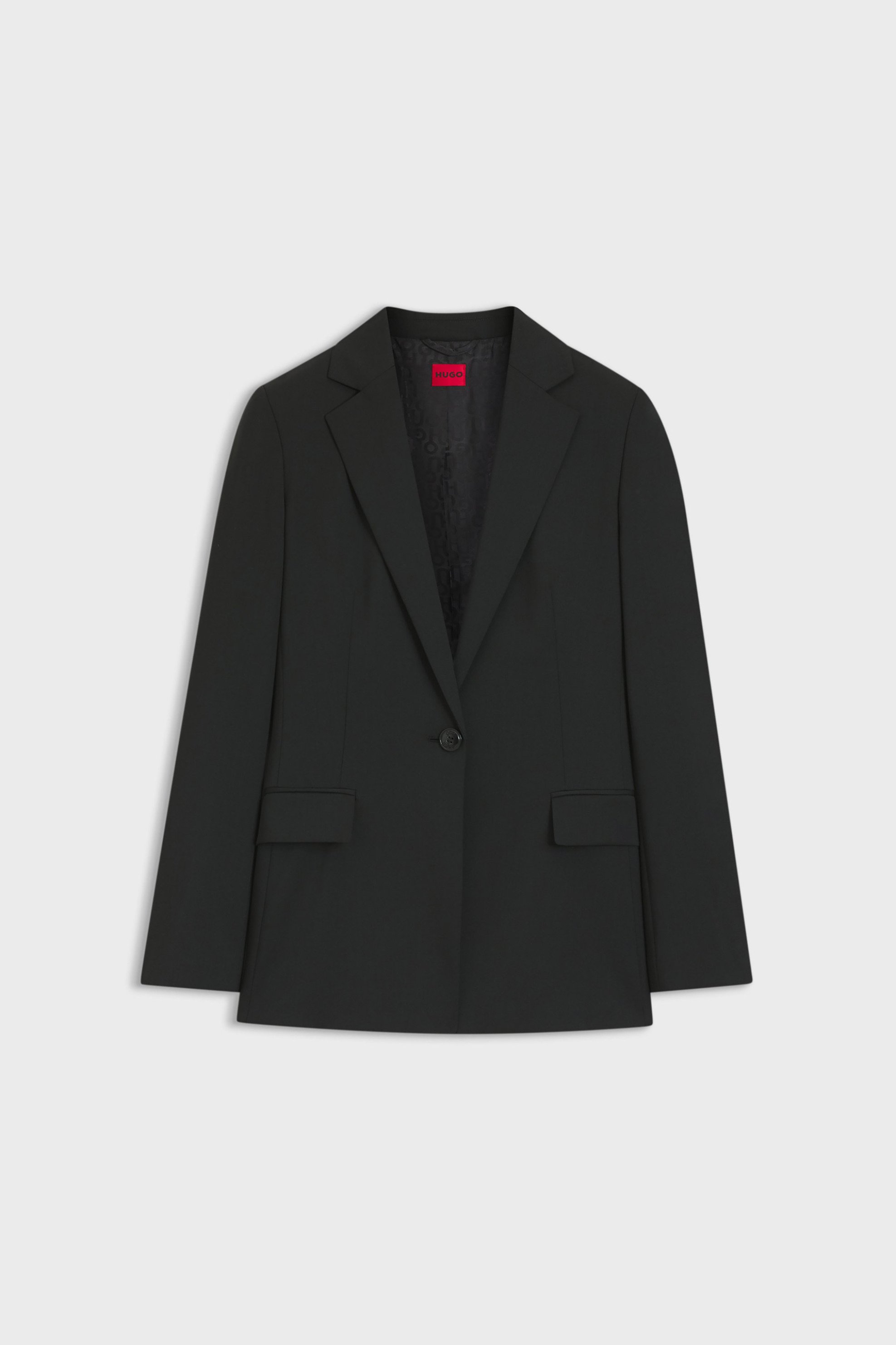 Hugo Boss Γυναικείο Σακάκι Μονόχρωμο με Τσέπες Atana - 50516447 Μαύρο