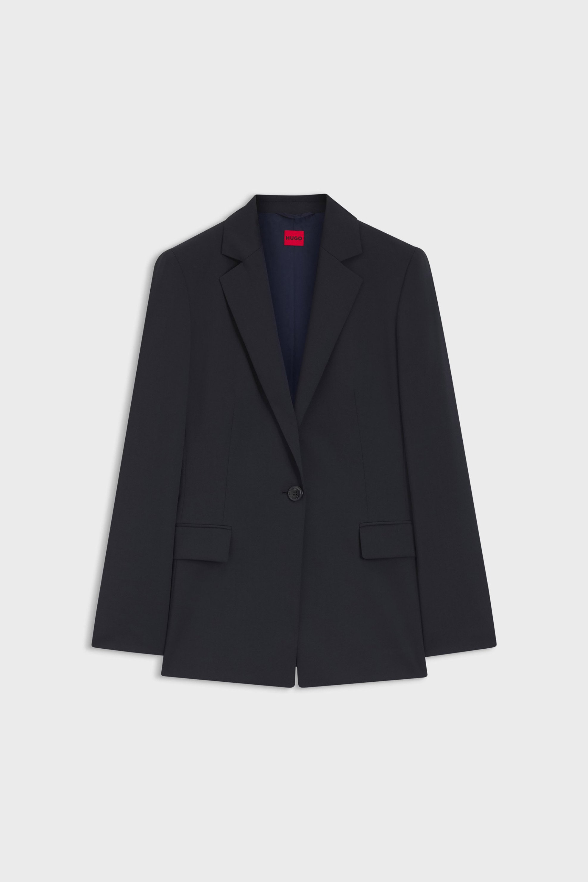 Hugo Boss Γυναικείο Σακάκι Μονόχρωμο με Τσέπες Atana - 50516447 Μπλε Σκούρο
