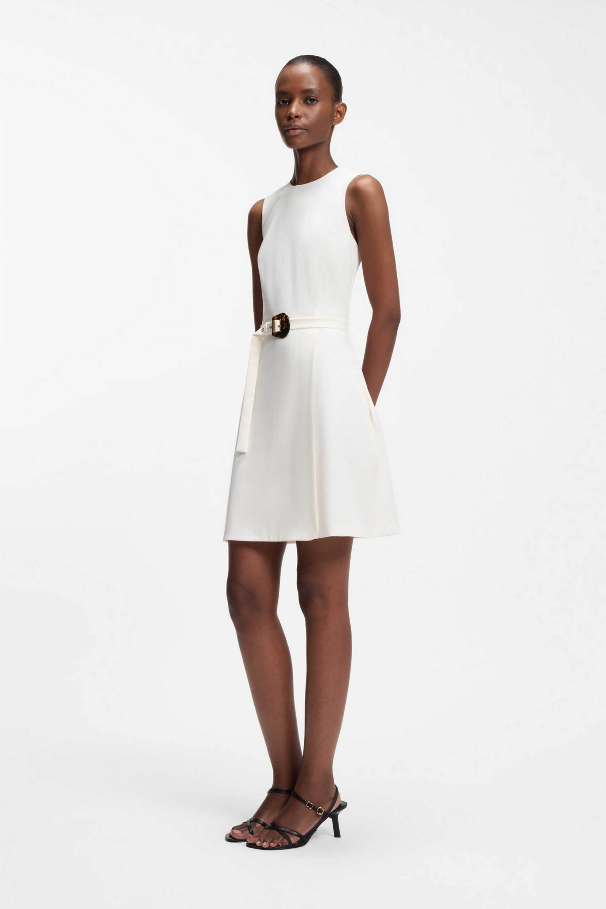 HUGO Hugo Boss γυναικείο mini φόρεμα "Kelunti" - 50559186 Λευκό - 3
