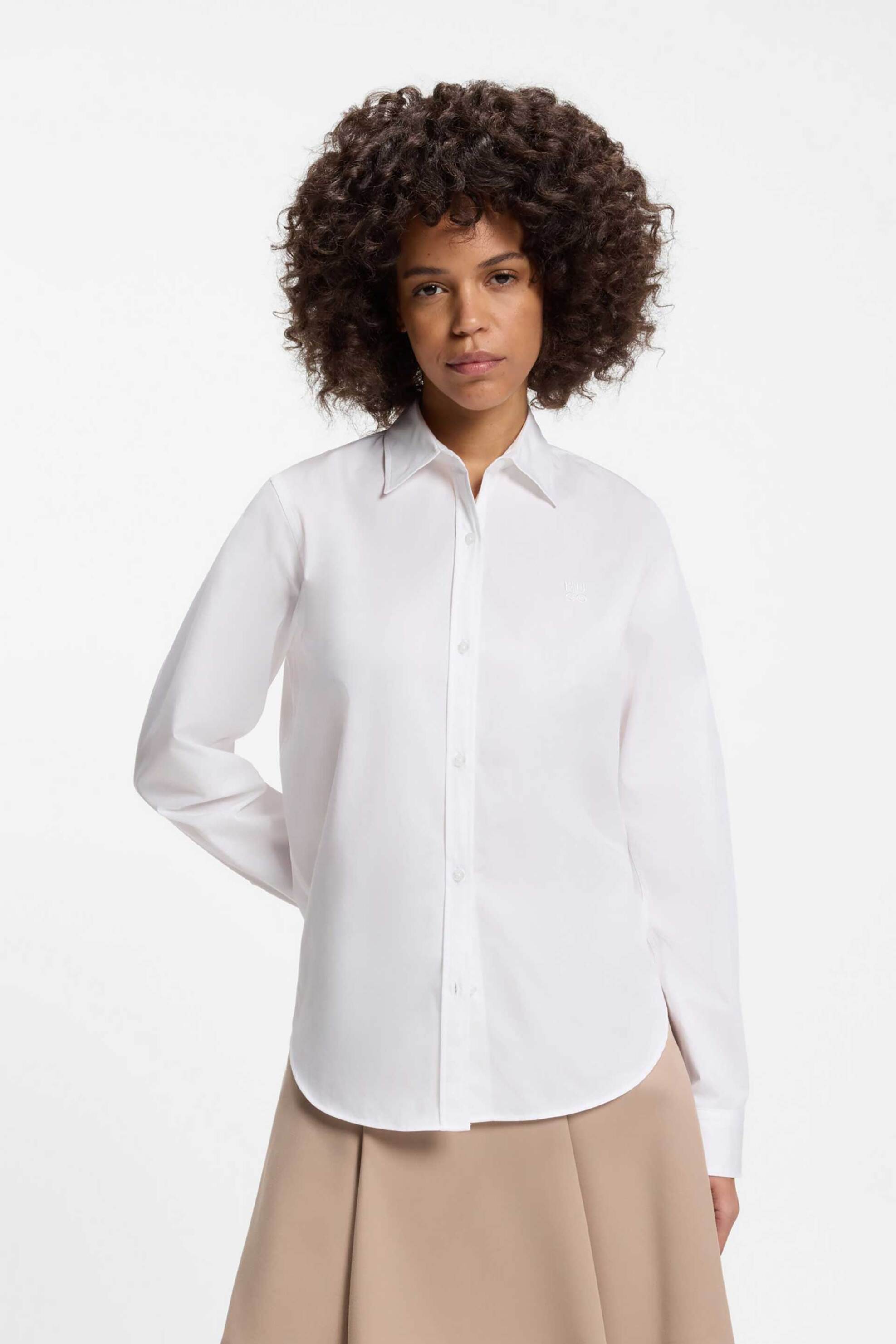 Hugo Boss γυναικείο πουκάμισο μονόχρωμο "The Essential" - 50552832 Λευκό