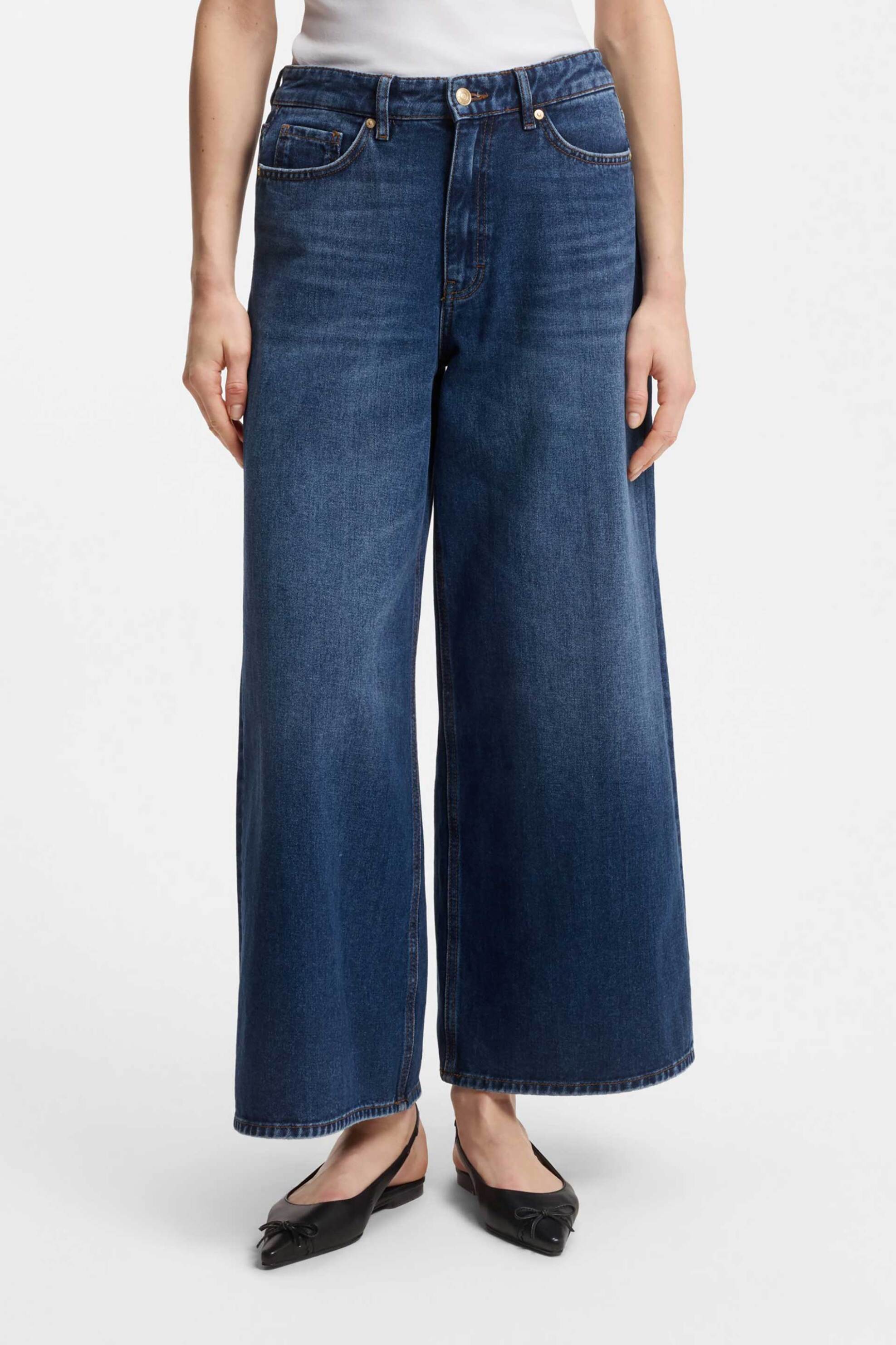 HUGO Hugo Boss γυναικείο τζιν παντελόνι Wide Fit "Geredith" - 50553175 Denim Blue - 2