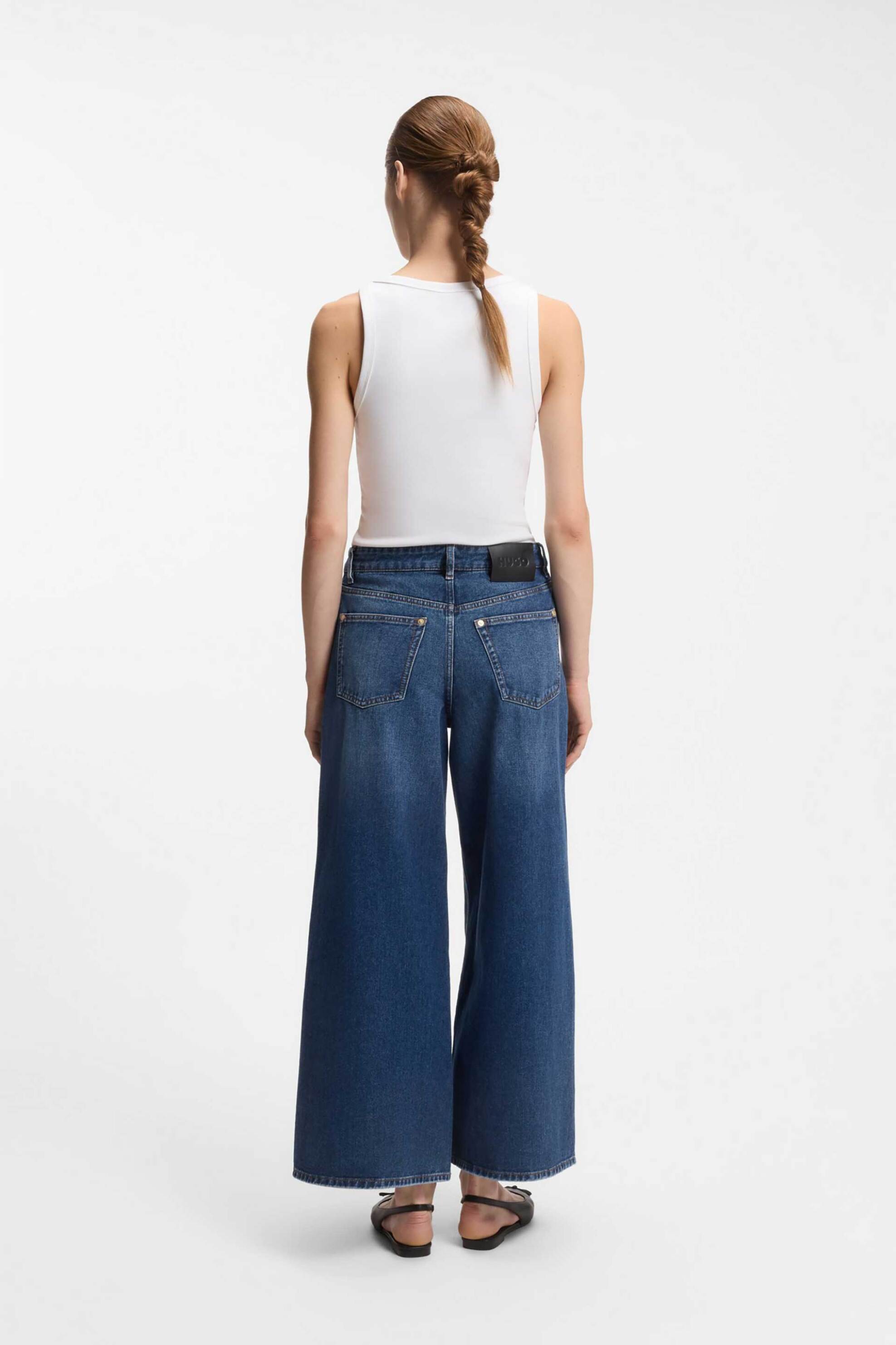 HUGO Hugo Boss γυναικείο τζιν παντελόνι Wide Fit "Geredith" - 50553175 Denim Blue - 3