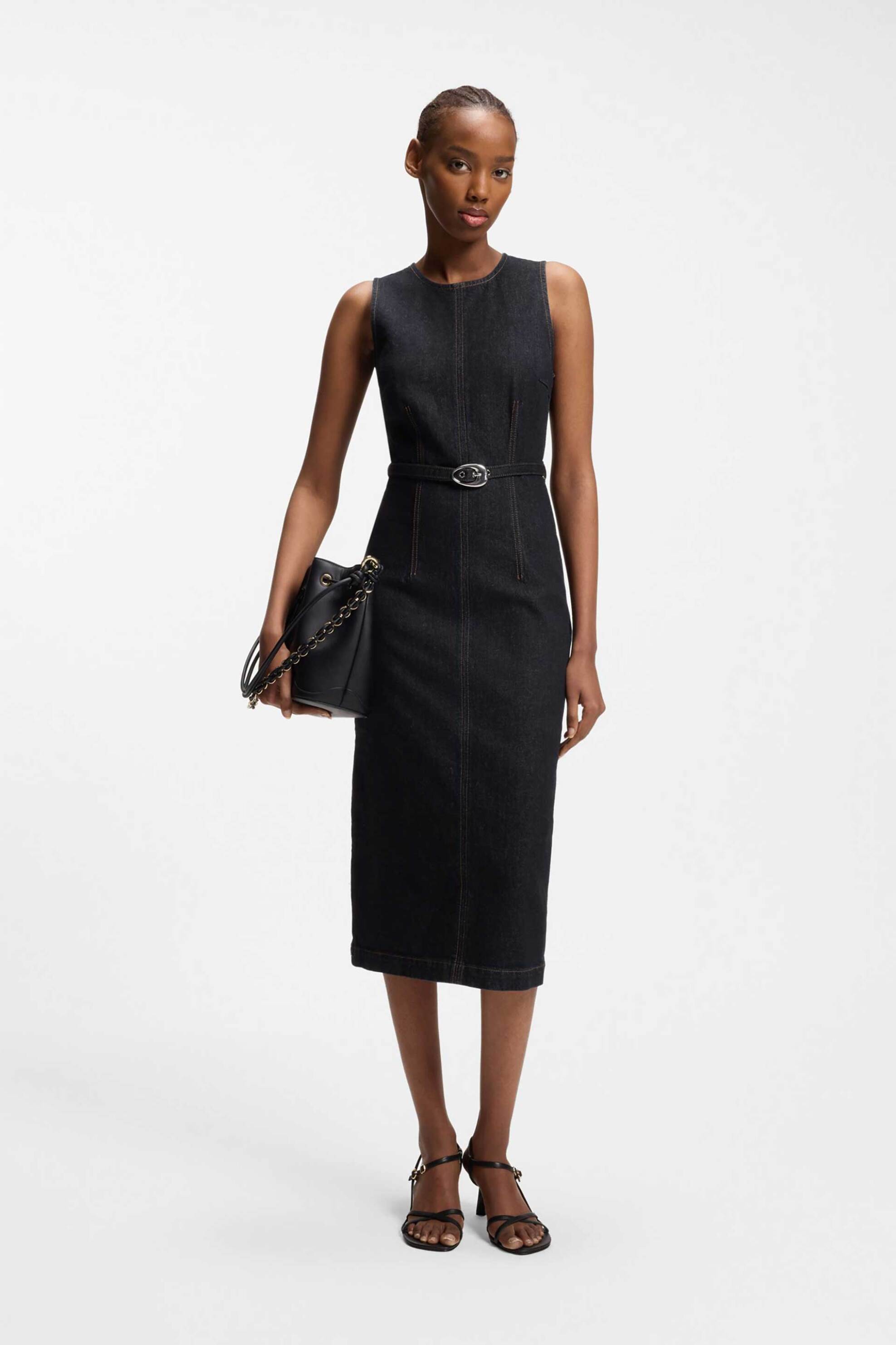 Hugo Boss γυναικείο midi φόρεμα denim "Gamelia" - 50553179 Denim Blue