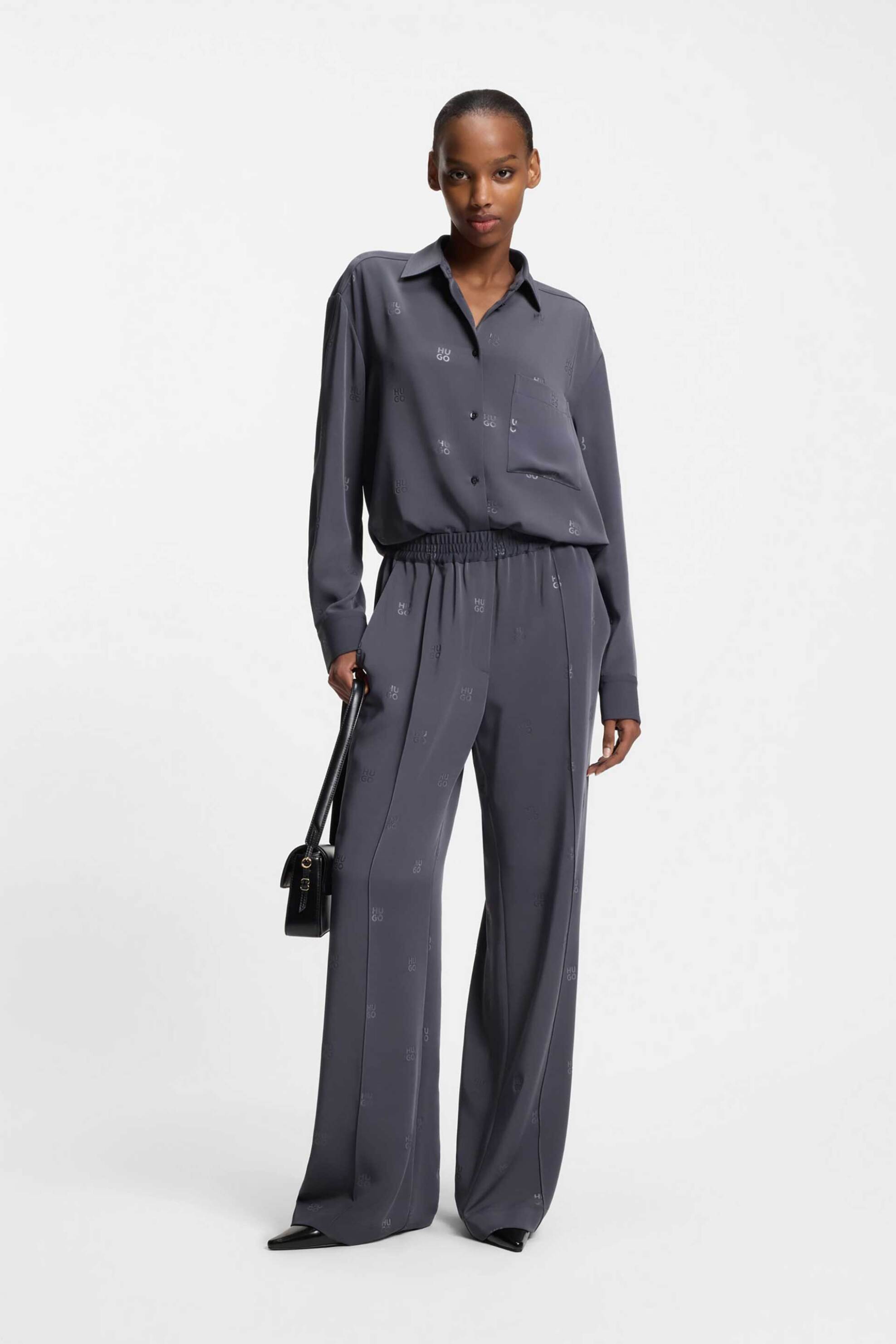 HUGO Hugo Boss γυναικείο παντελόνι με all-over logo print 