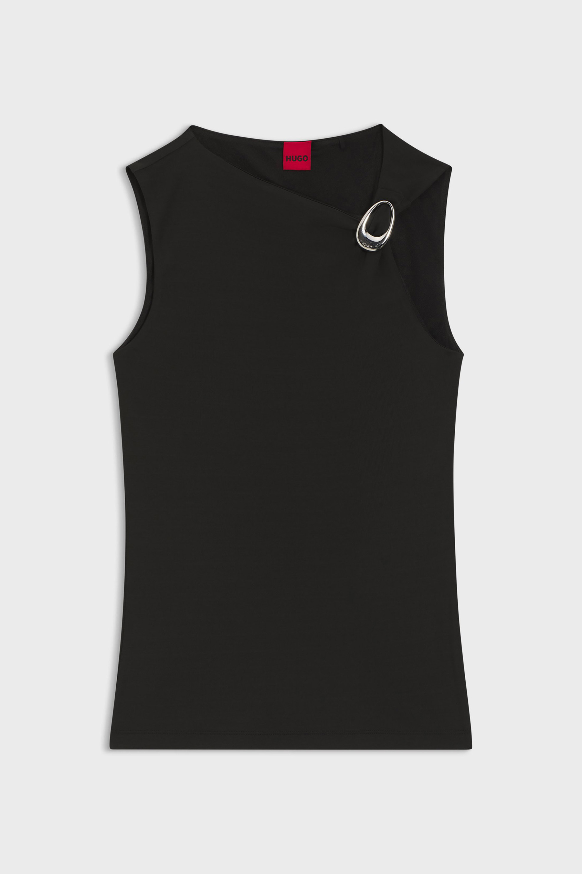 Hugo Boss Γυναικείο Τοπ με Χρυσό Κρίκο Dastasy - 50555782 Μαύρο