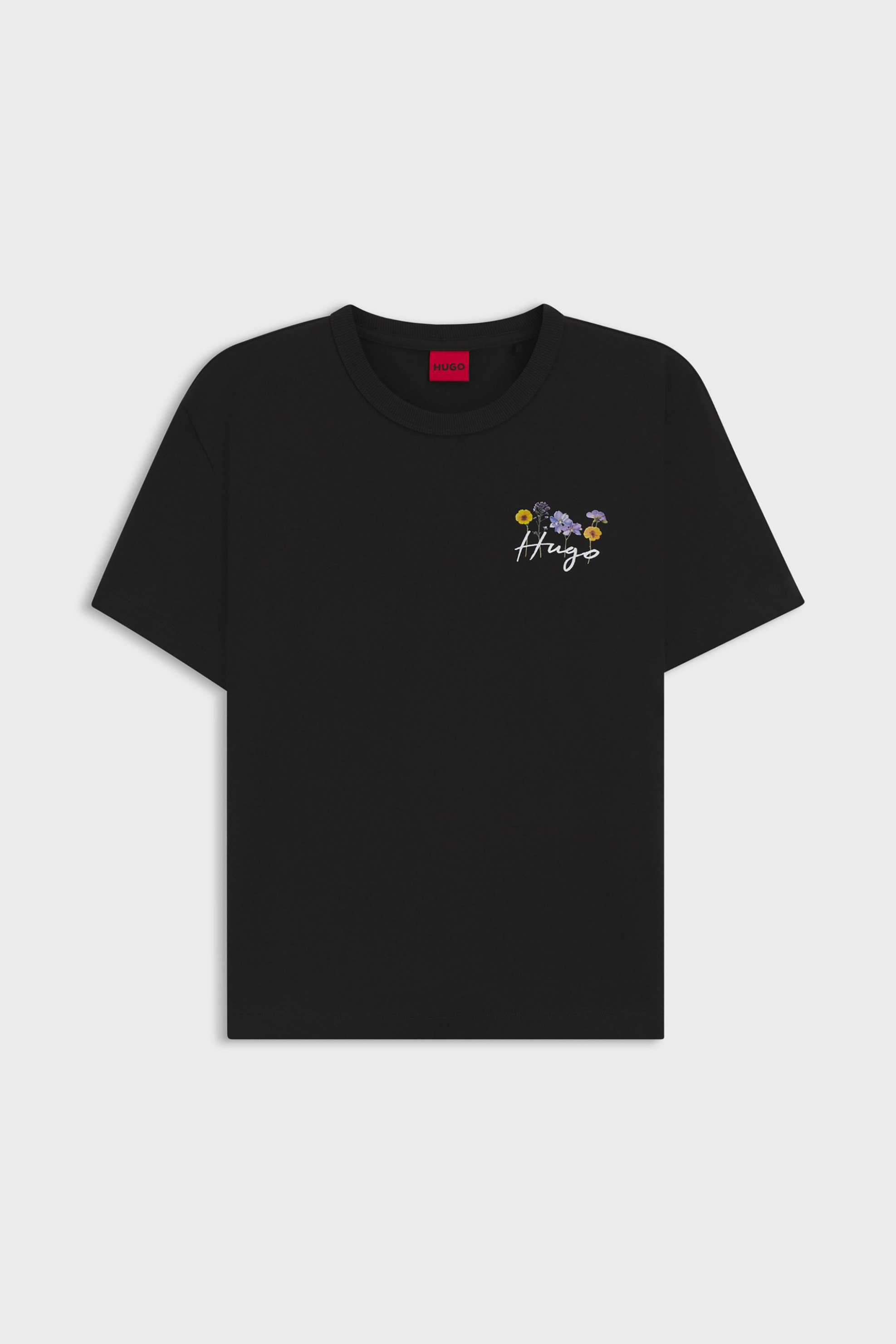 Hugo Boss Γυναικείο T-Shirt Βαμβακερό Μονόχρωμο με Λογότυπο Destrel - 50555813 Μαύρο