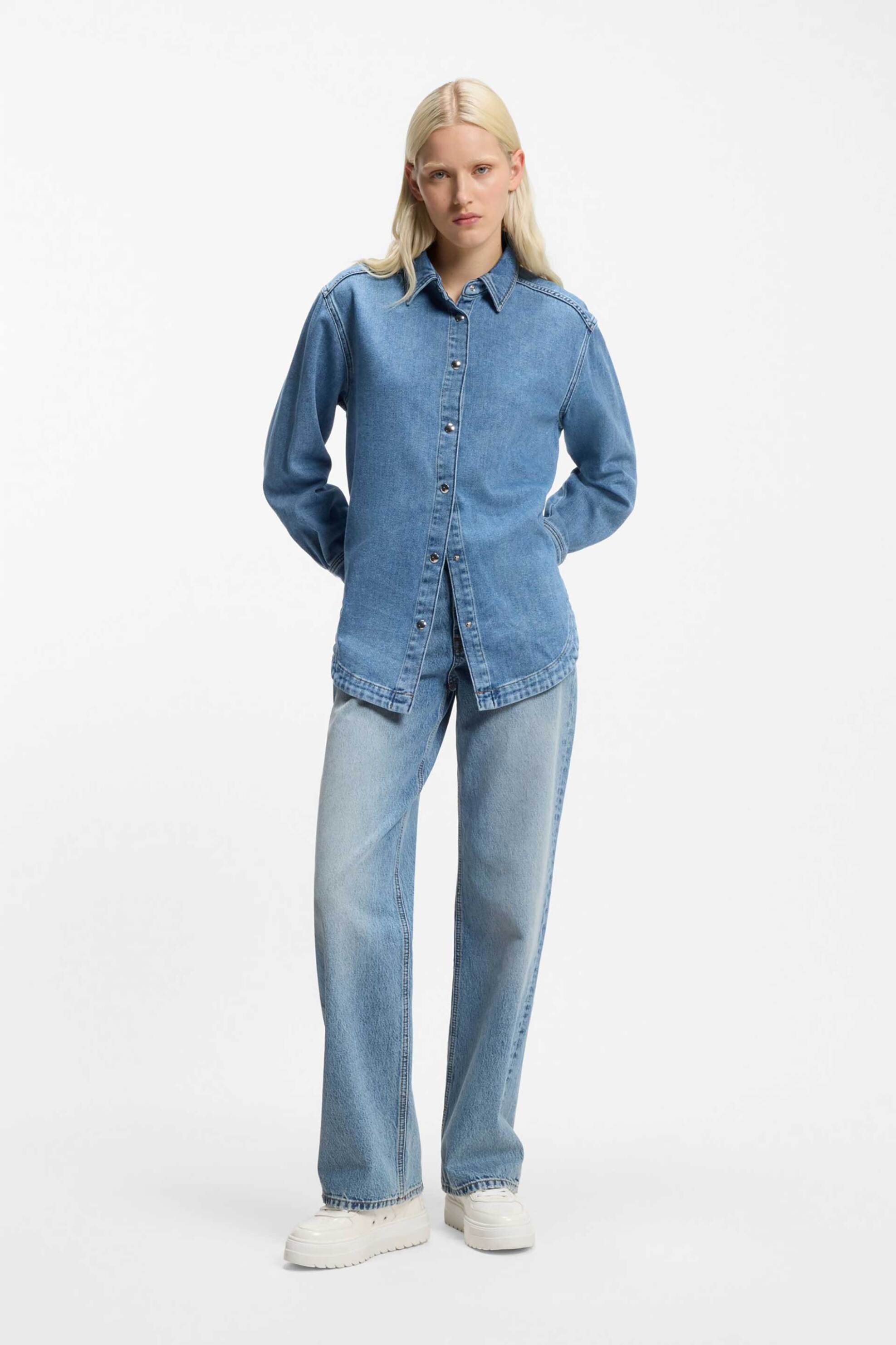 HUGO Hugo Boss γυναικείο τζιν παντελόνι Wide Fit 