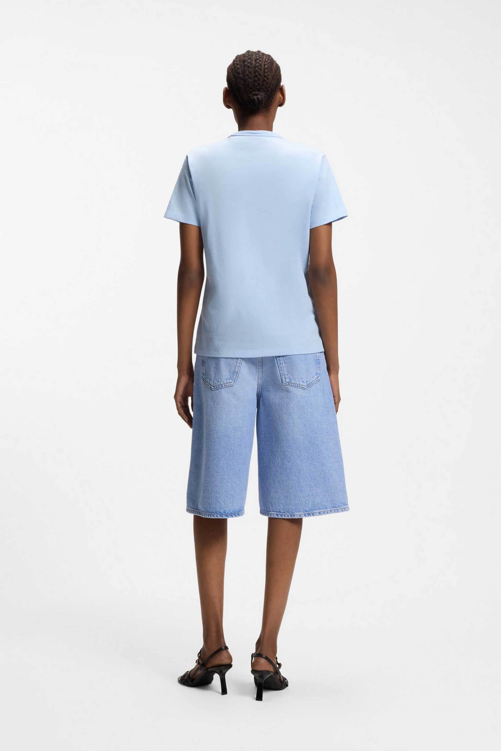 HUGO Hugo Boss γυναικείο Τ-shirt μονόχρωμο "Damacia_7" - 50561233 Γαλάζιο - 3