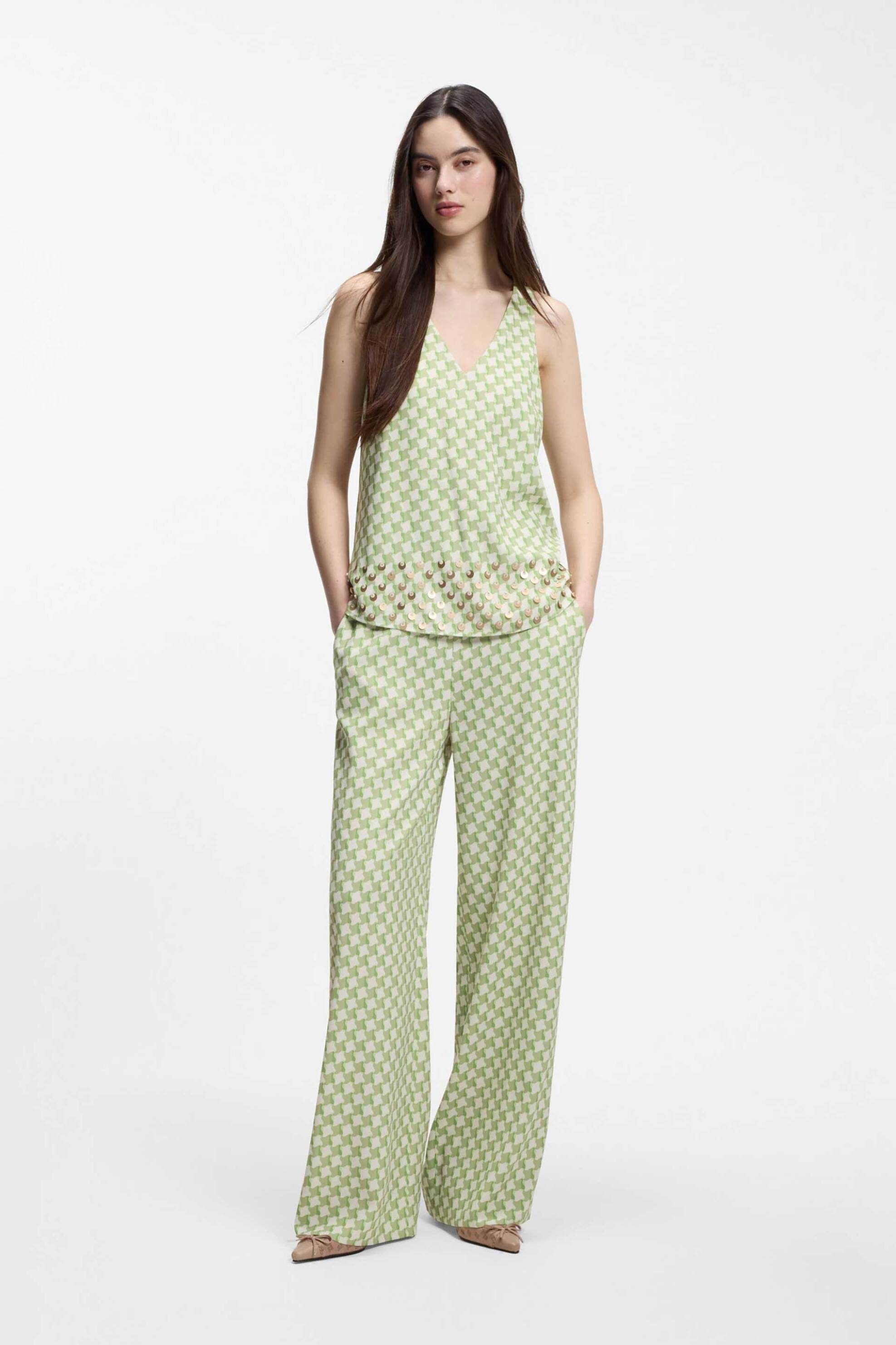 HUGO Hugo Boss γυναικείο παντελόνι με print Relaxed Fit 