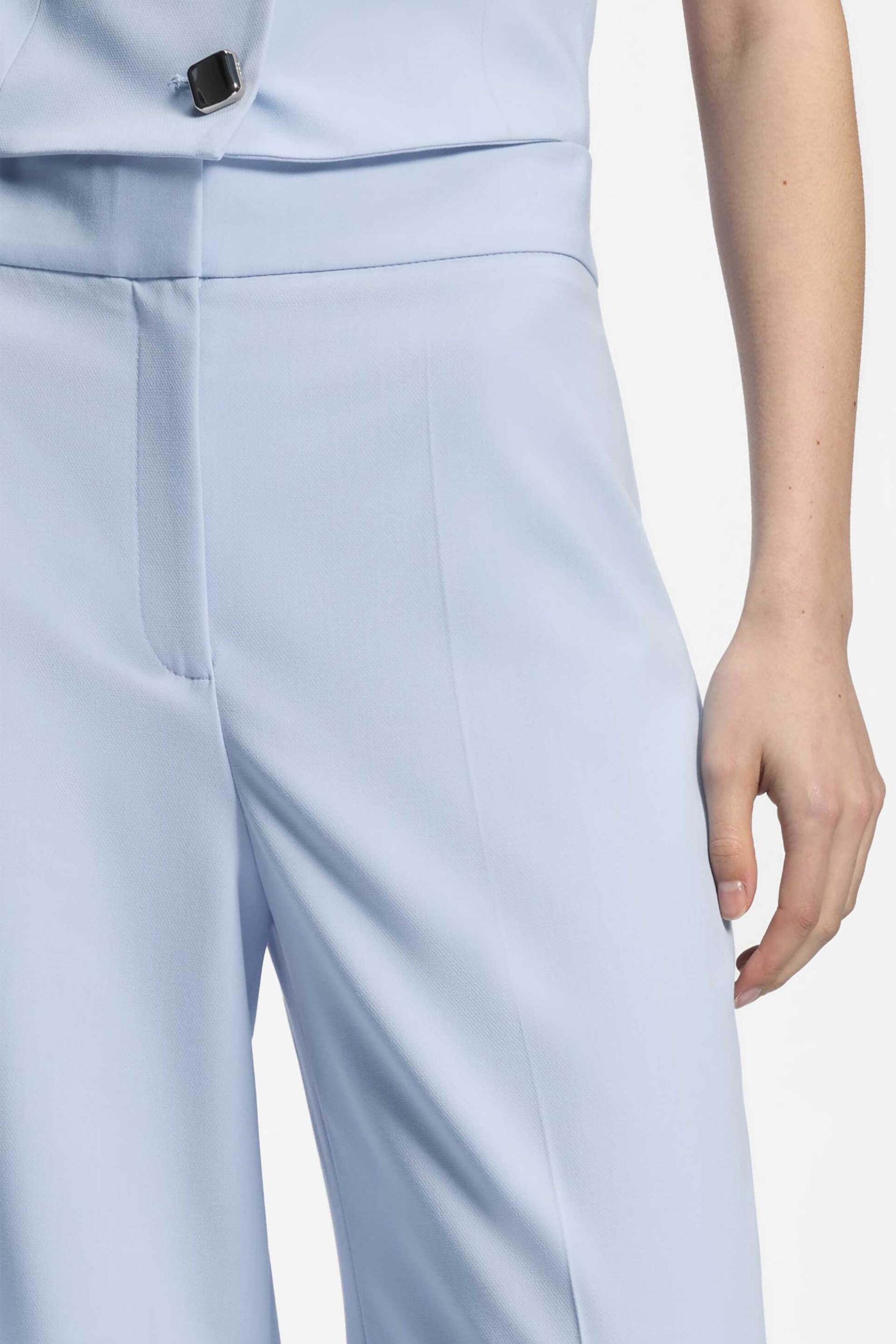 HUGO Hugo Boss γυναικείο παντελόνι μονόχρωμο Wide Fit "Huzili" - 50558131 Γαλάζιο - 2