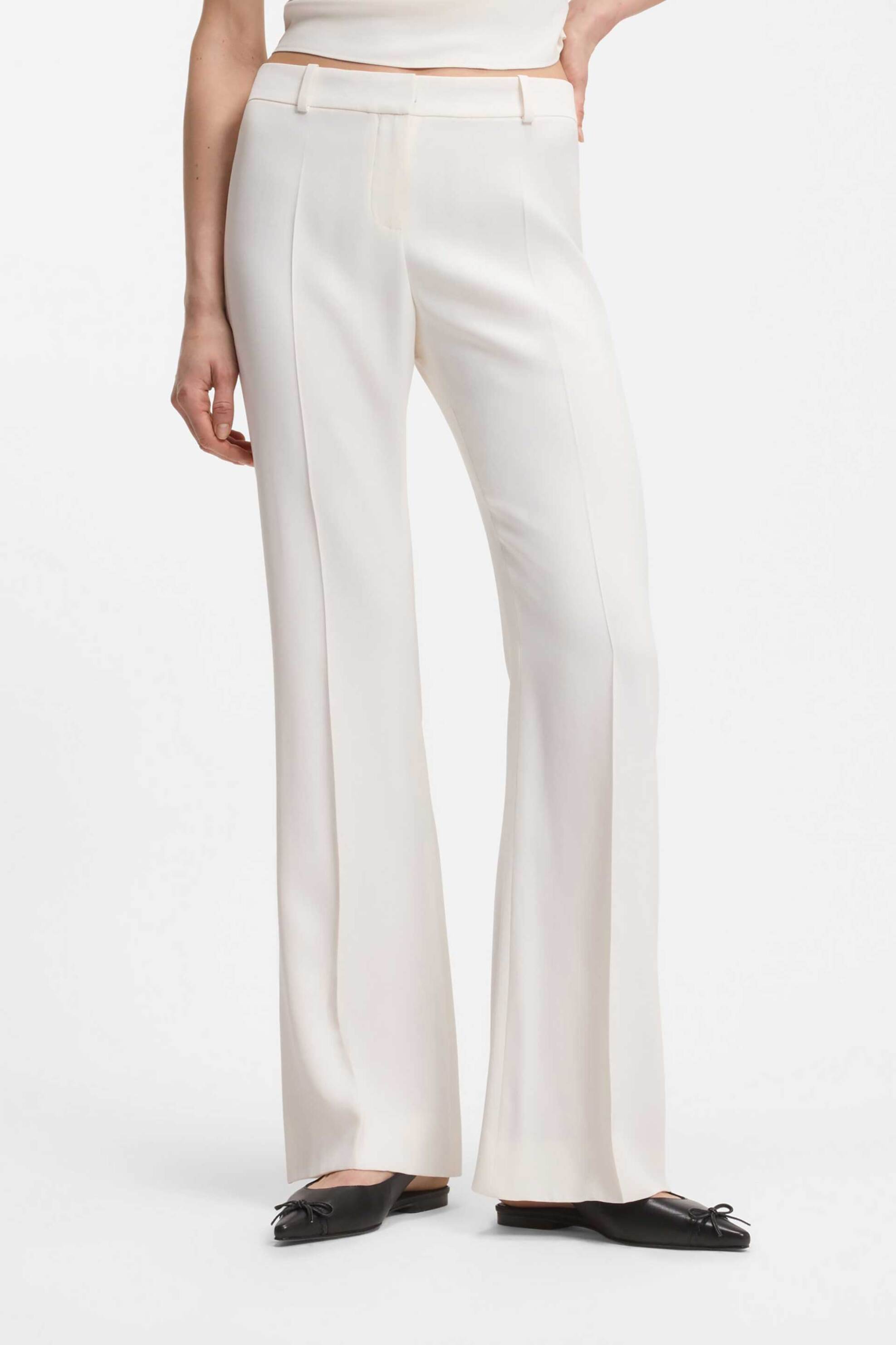 HUGO Hugo Boss γυναικείο παντελόνι Regular Fit "Hilotinna" - 50559837 Λευκό - 2