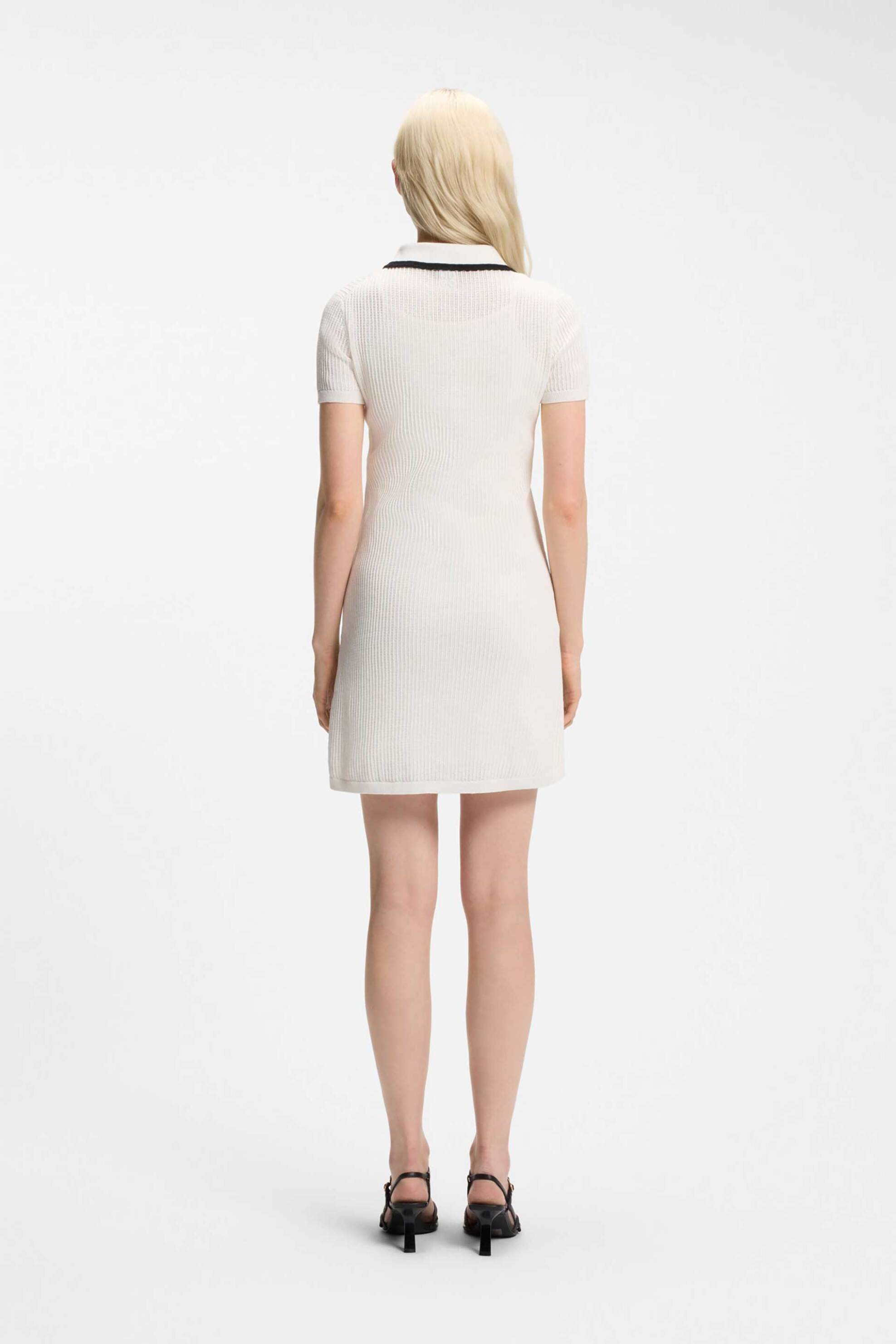 Hugo Boss Γυναικείο Πλεκτό Φόρεμα Slysy - 50557776 Λευκό