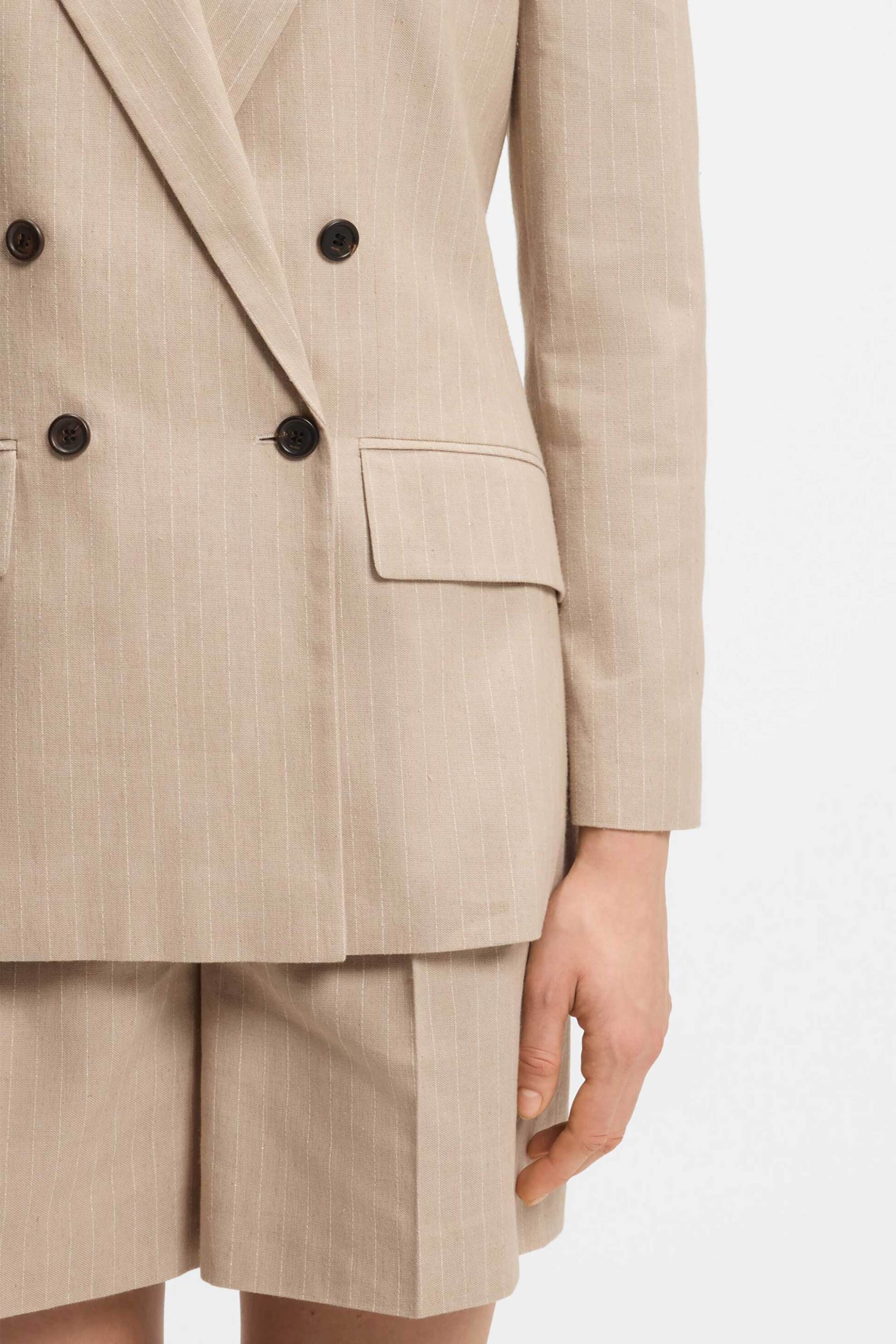 HUGO Hugo Boss γυναικείο σακάκι ριγέ με τσέπες "Azenia" - 50559509 Μπεζ - 2