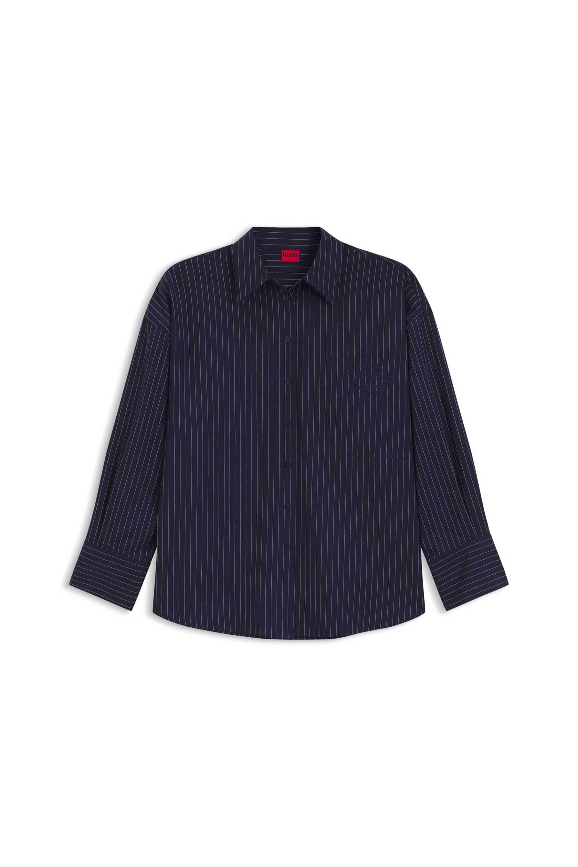 Hugo Γυναικείο Πουκάμισο με Λογότυπο Regular Fit Extra - 50562593 Μπλε Σκούρο
